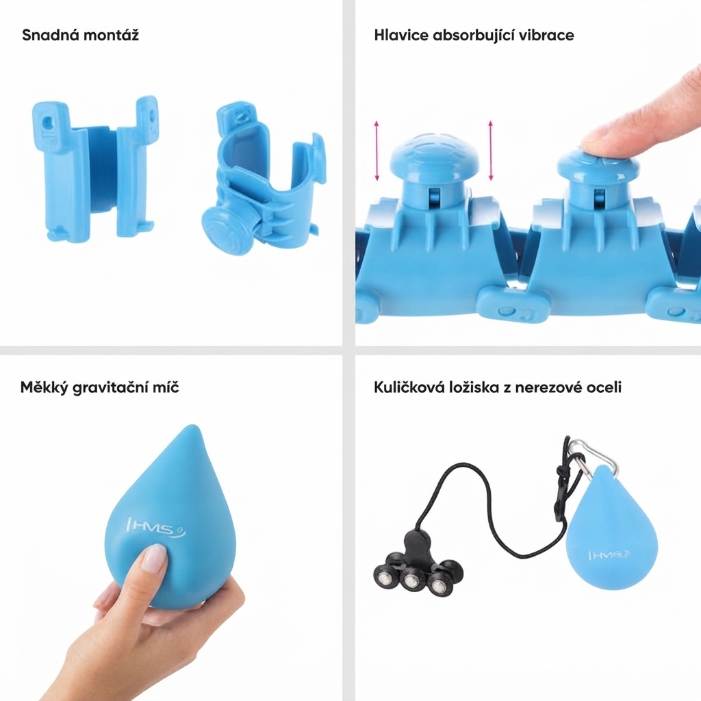 Detail gravitačního závaží – HMS HHW01 SET HULA HOOP BLUE S VÝSTUPKY A ZÁVAŽÍM HMS + PÁS BR163