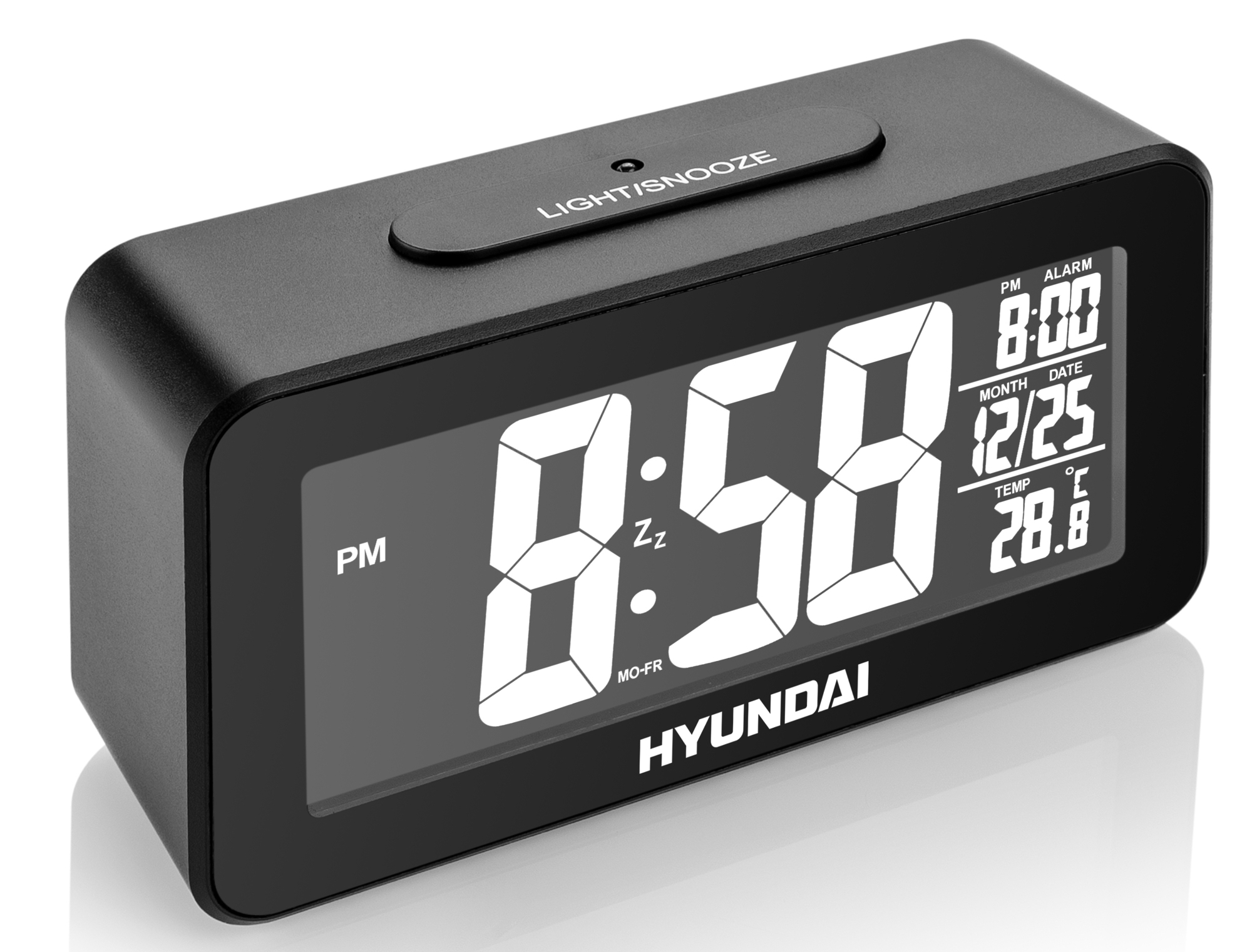 Budík Hyundai AC 322 B zobrazení času a vnitřní teploty
