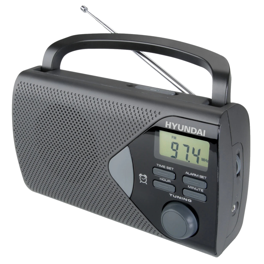 Klasické přenosné rádio HYUNDAI PR 200S v šedém provedení