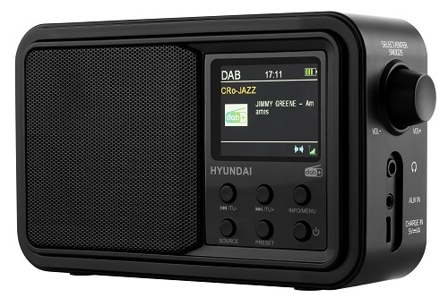 Přenosné digitální rádio Hyundai PR 650 BTDAB v elegantním černém provedení