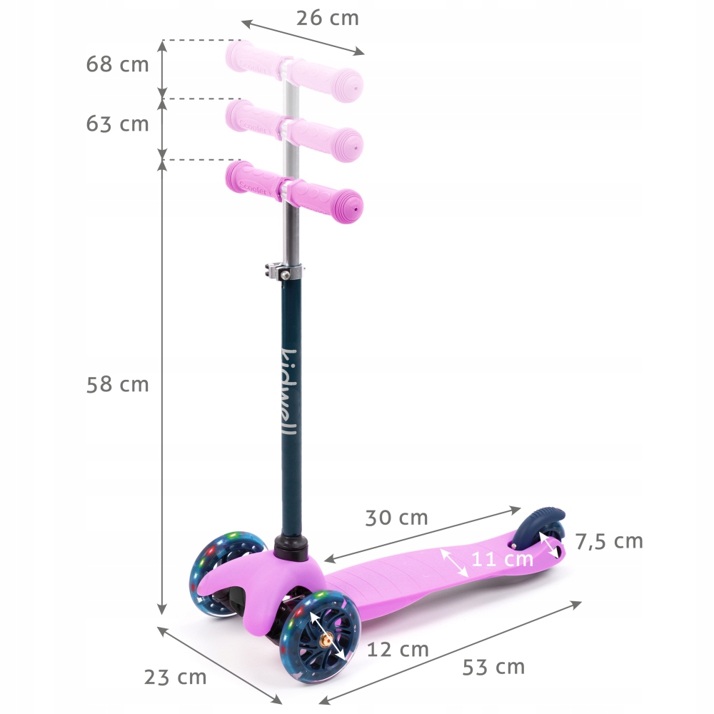 Balanční systém zatáčení a stabilní náprava koloběžky Kidwell UNO Kitty
