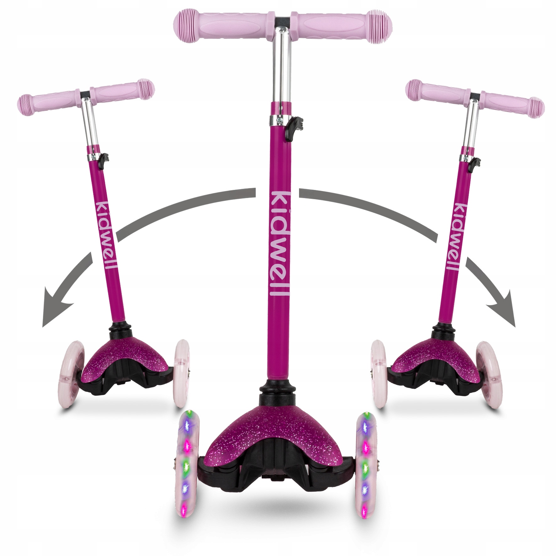 Balanční koloběžka Kidwell UNO Glitter Pink s tichými LED koly