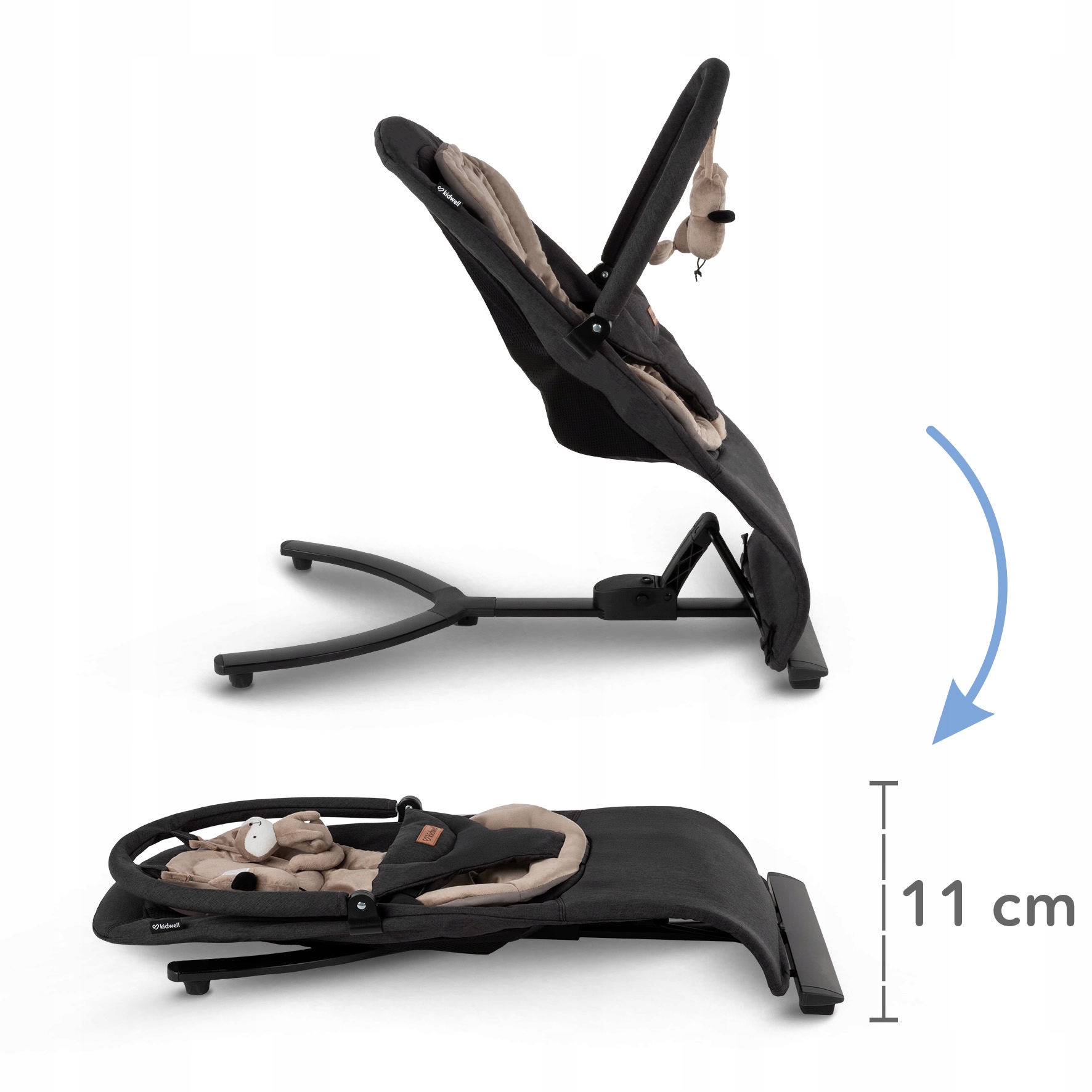 Rozměry rozložené konstrukce lehátka s šířkou 41,5 cm