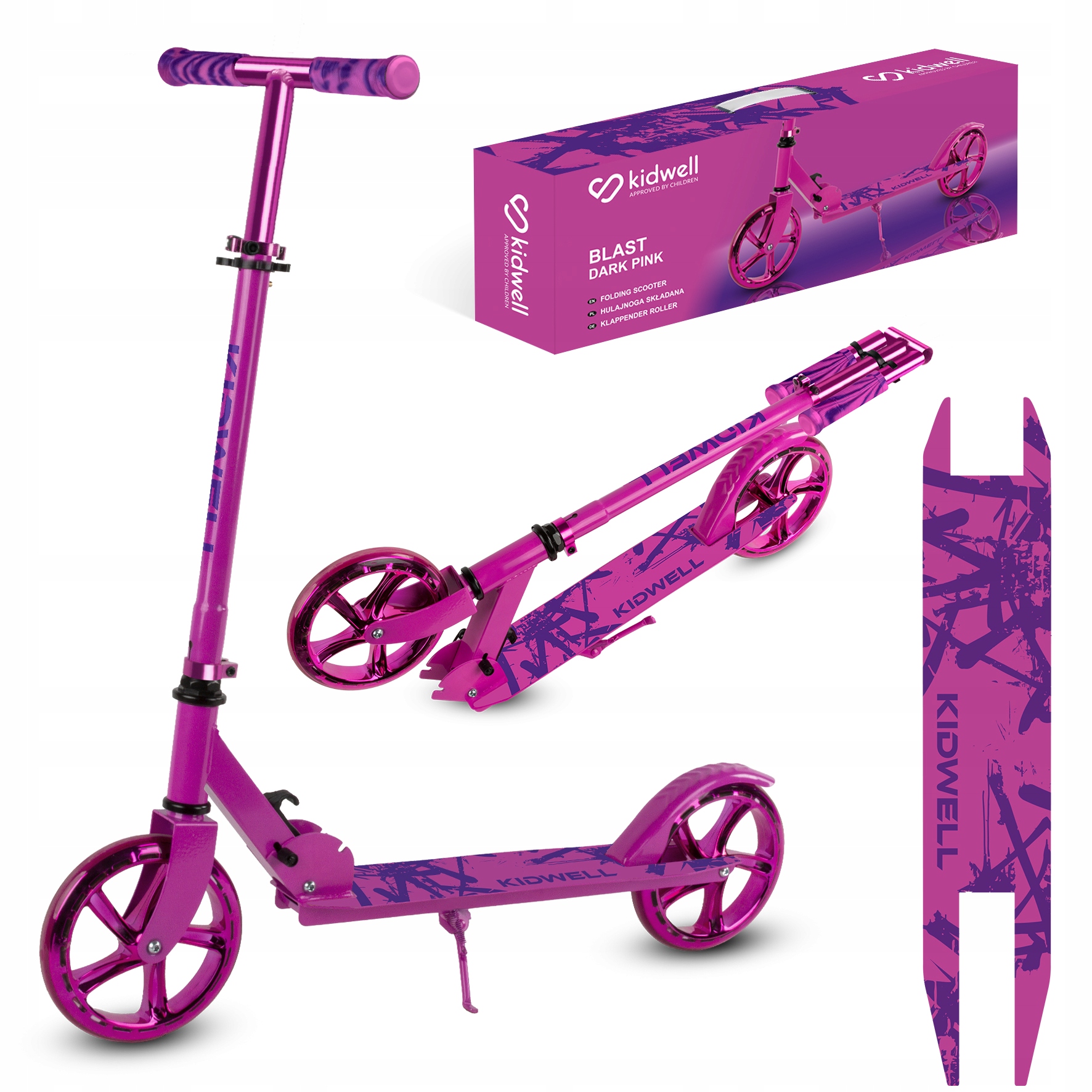 Skládací koloběžka Kidwell BLAST Dark Pink pro děti i dospělé
