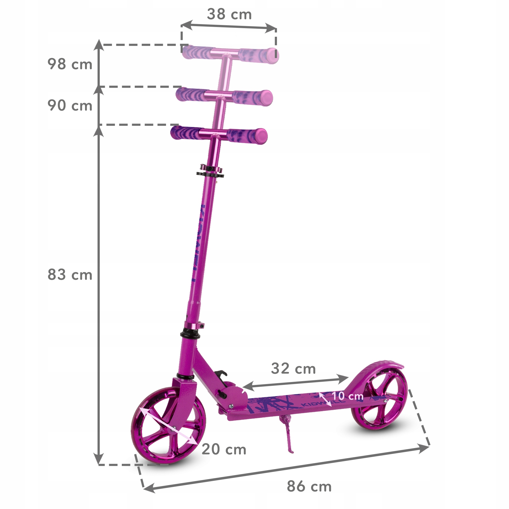 Skládací stojánek na koloběžce Kidwell BLAST Dark Pink