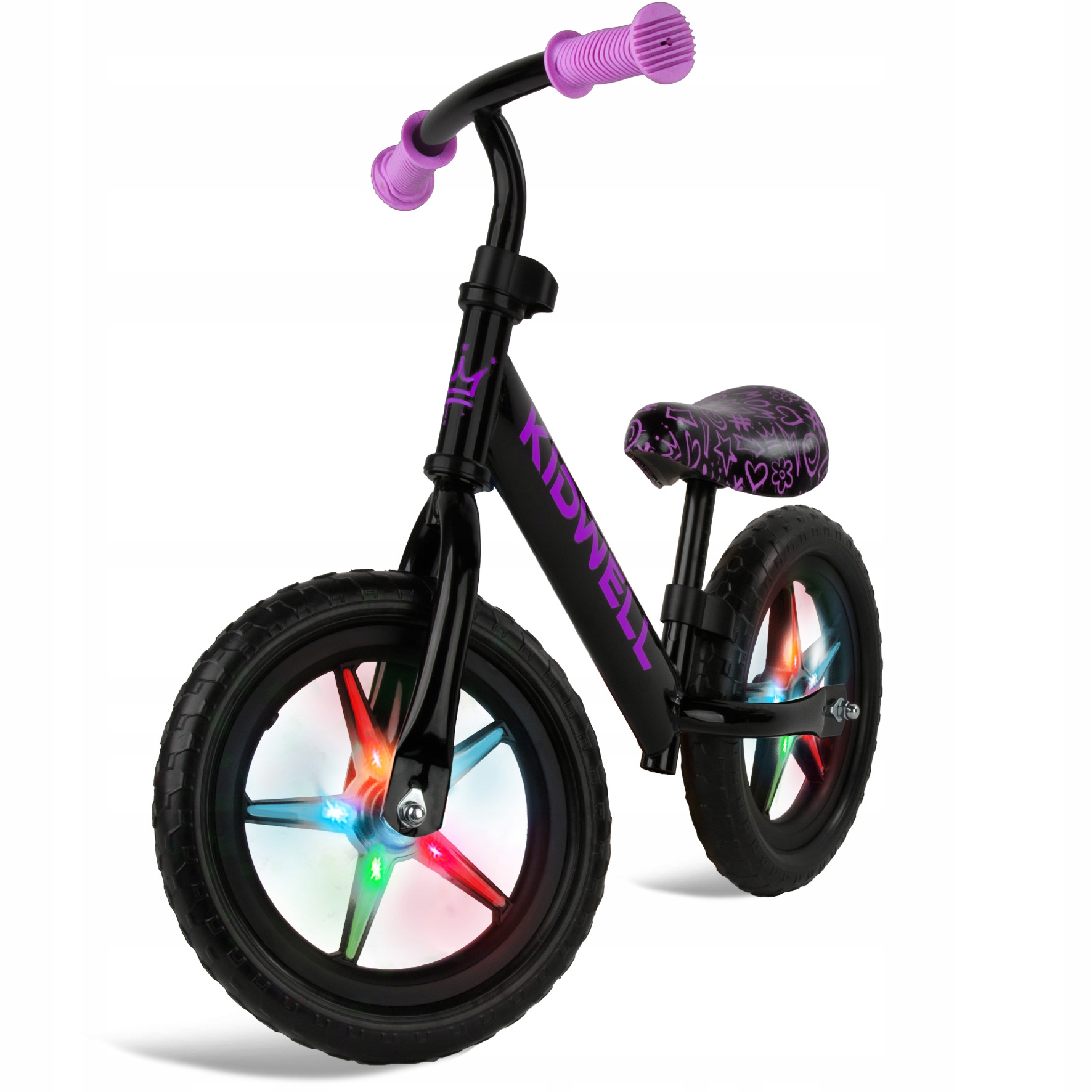 Odrážedlo Kidwell Rebel LED balené v dárkové krabici s příslušenstvím