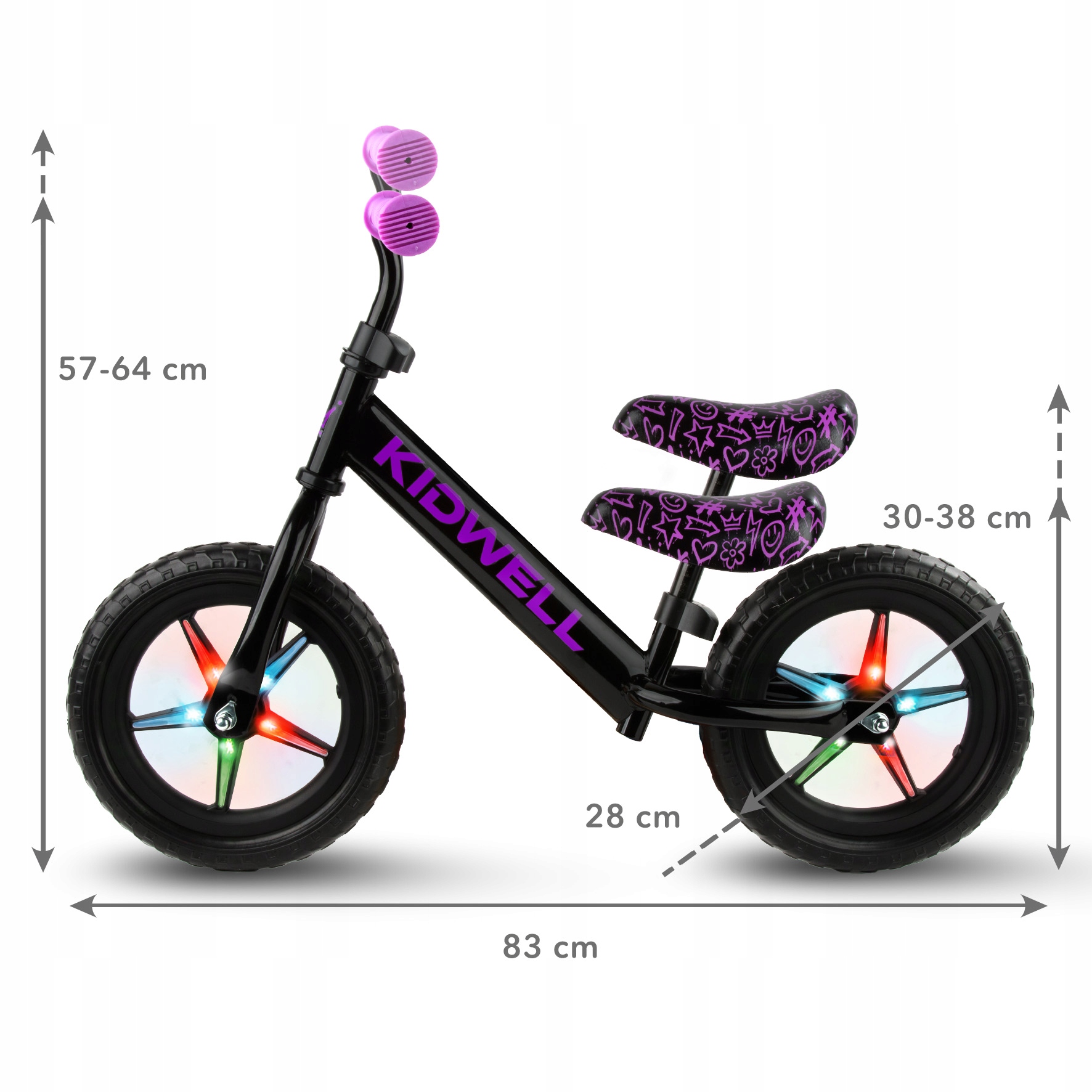 Detail svítícího ráfku odrážedlo Kidwell Rebel LED
