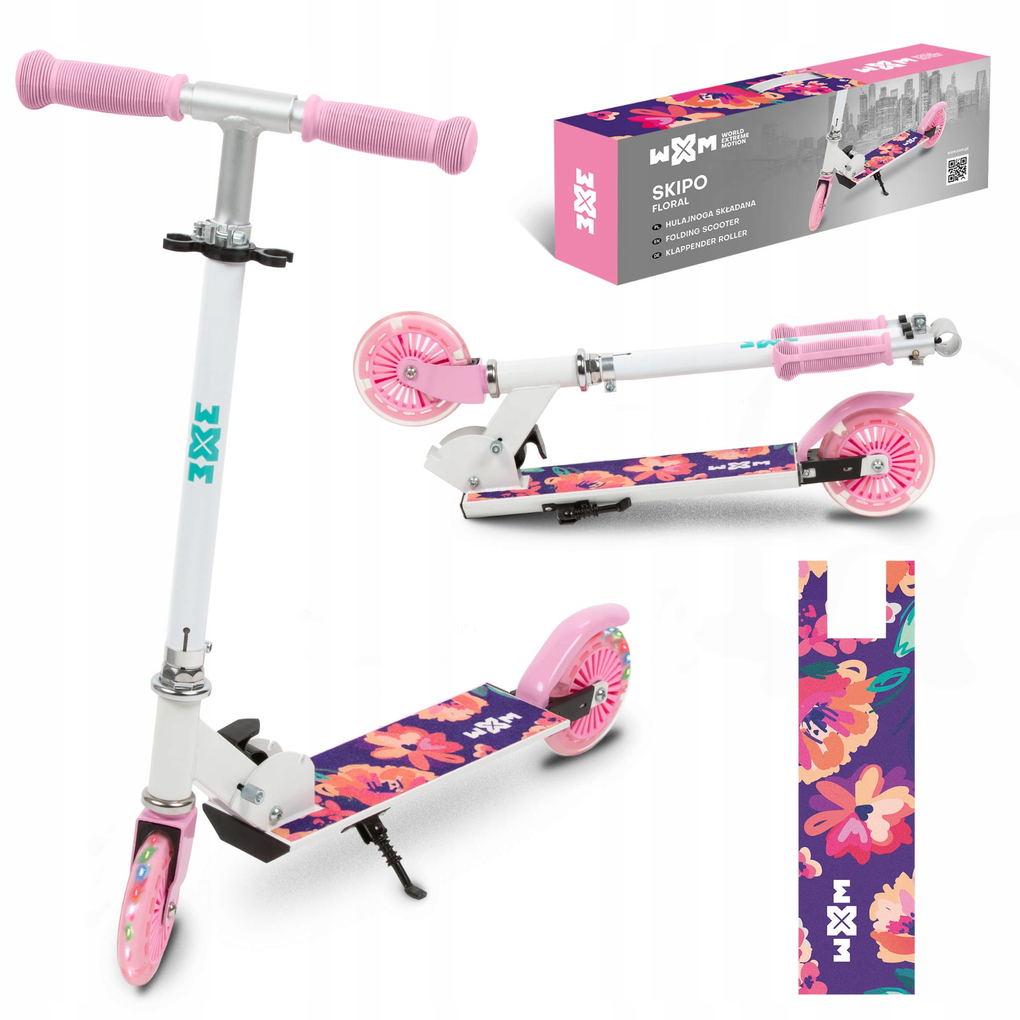 Skládací dětská koloběžka Kidwell WXM SKIPO Floral