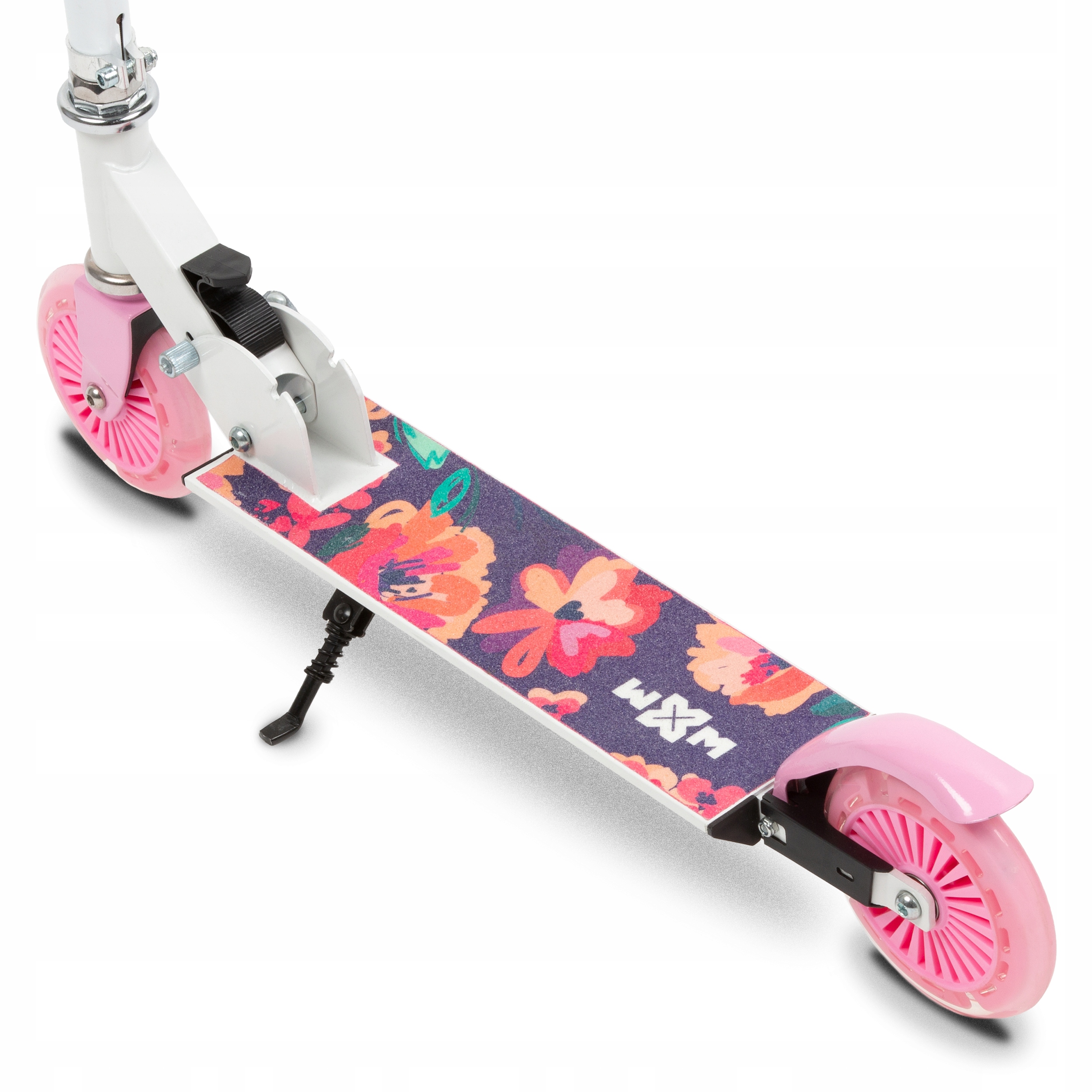 Detail skládacího mechanismu koloběžky Kidwell WXM SKIPO Floral