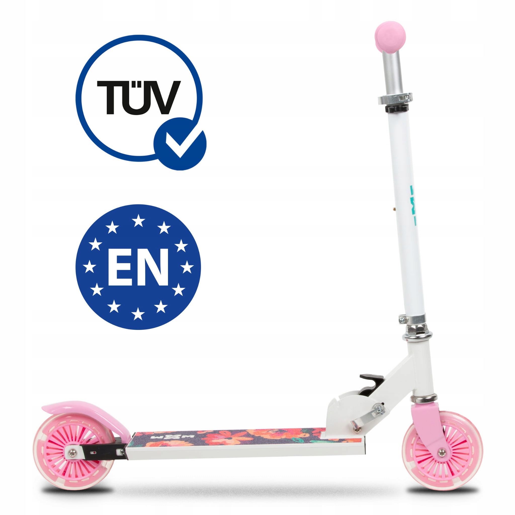 Svítící LED kolečka dětské koloběžky Kidwell WXM SKIPO Floral