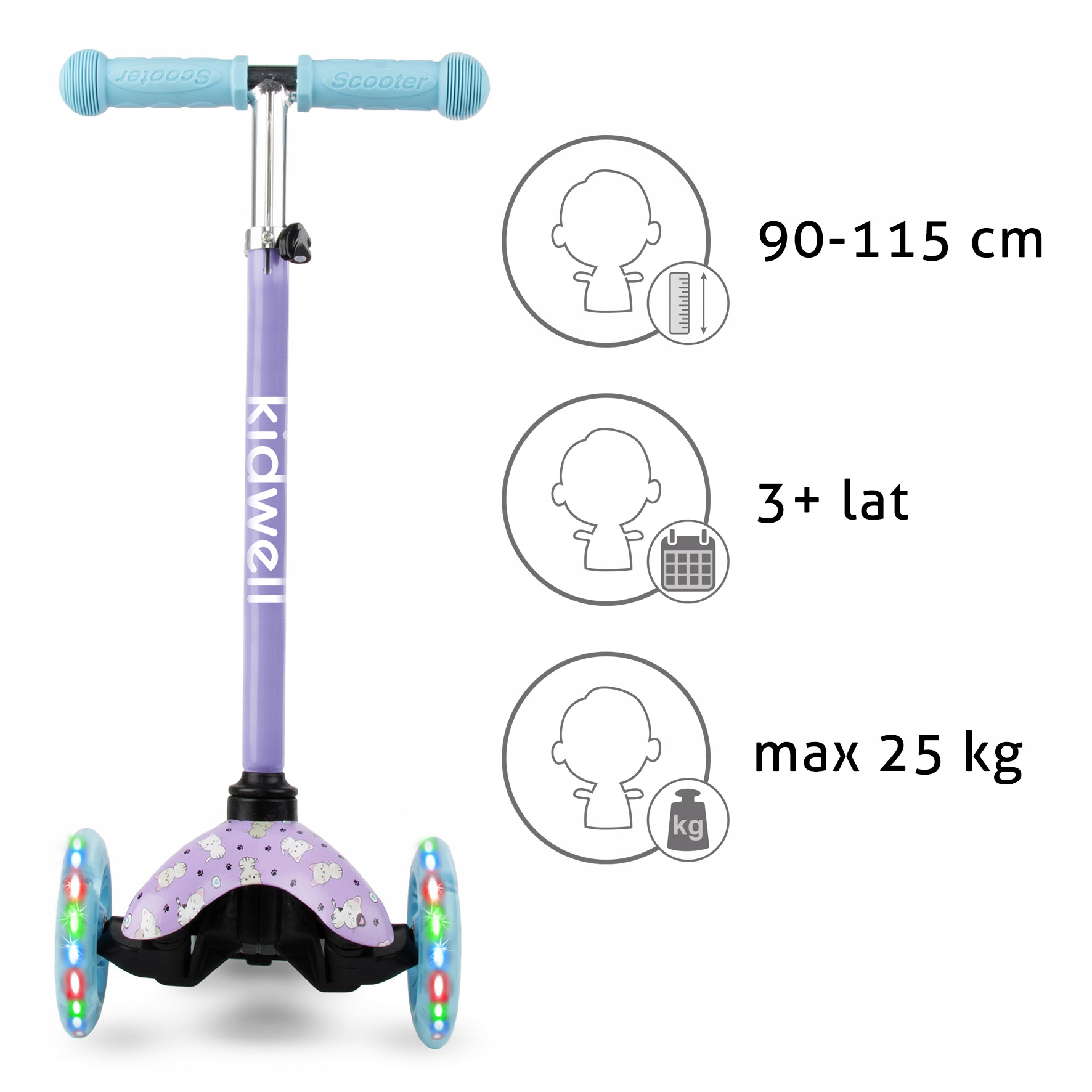 Protiskluzová nášlapná plošina o délce 30 cm u koloběžky Kidwell UNO