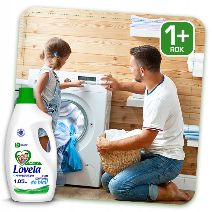 LOVELA Family Hypoalergenní prací prostředek na bílé prádlo 1,85 l – ověřená značka Lovela
