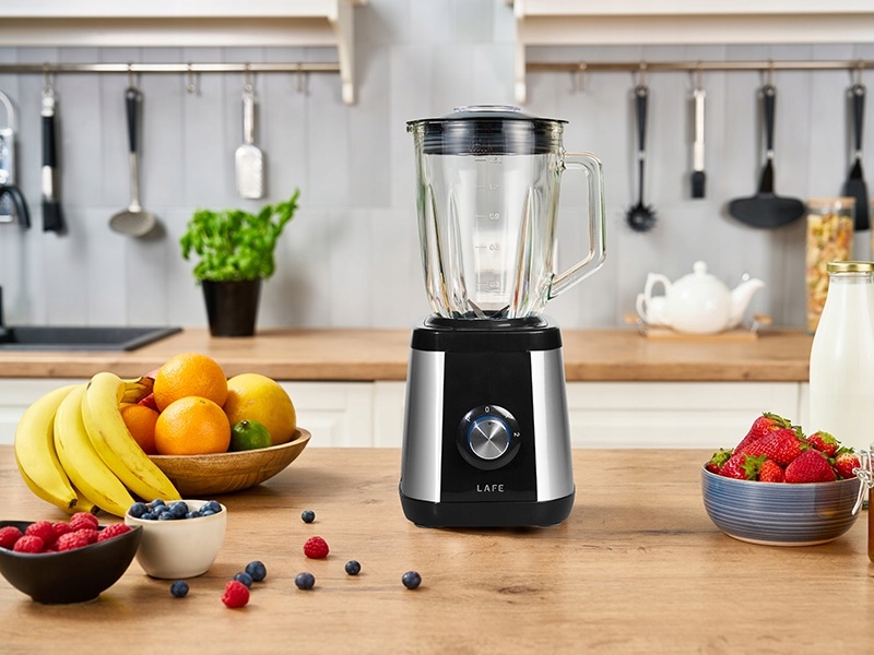 Stolní mixér Lafe Power mix 600 W celkový pohled na design a stupňovité nastavení otáček