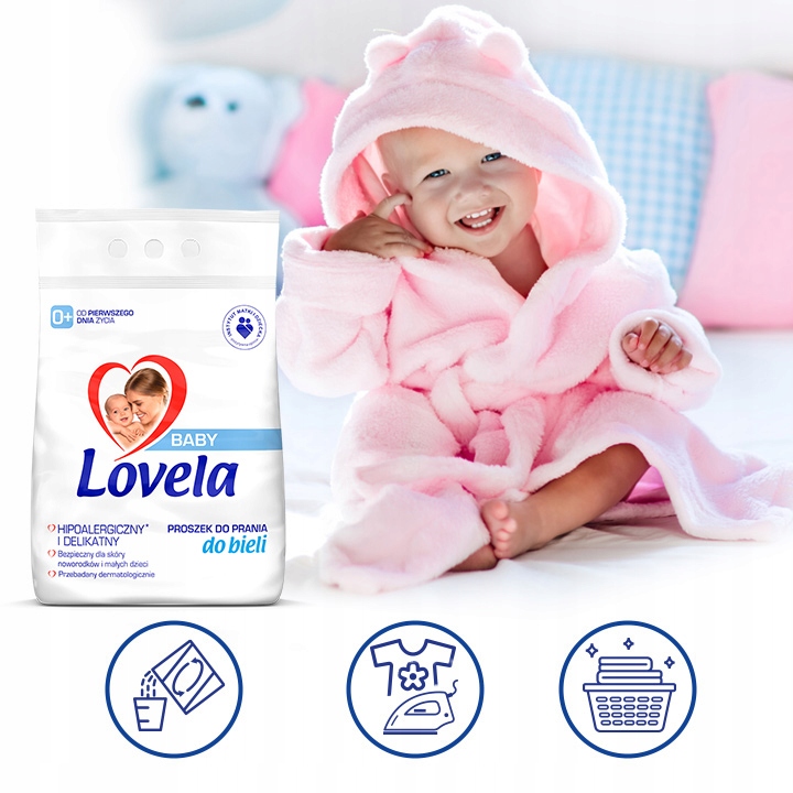 Hypoalergenní prací prášek Lovela BABY pro bílé dětské prádlo, balení 2,7 kg