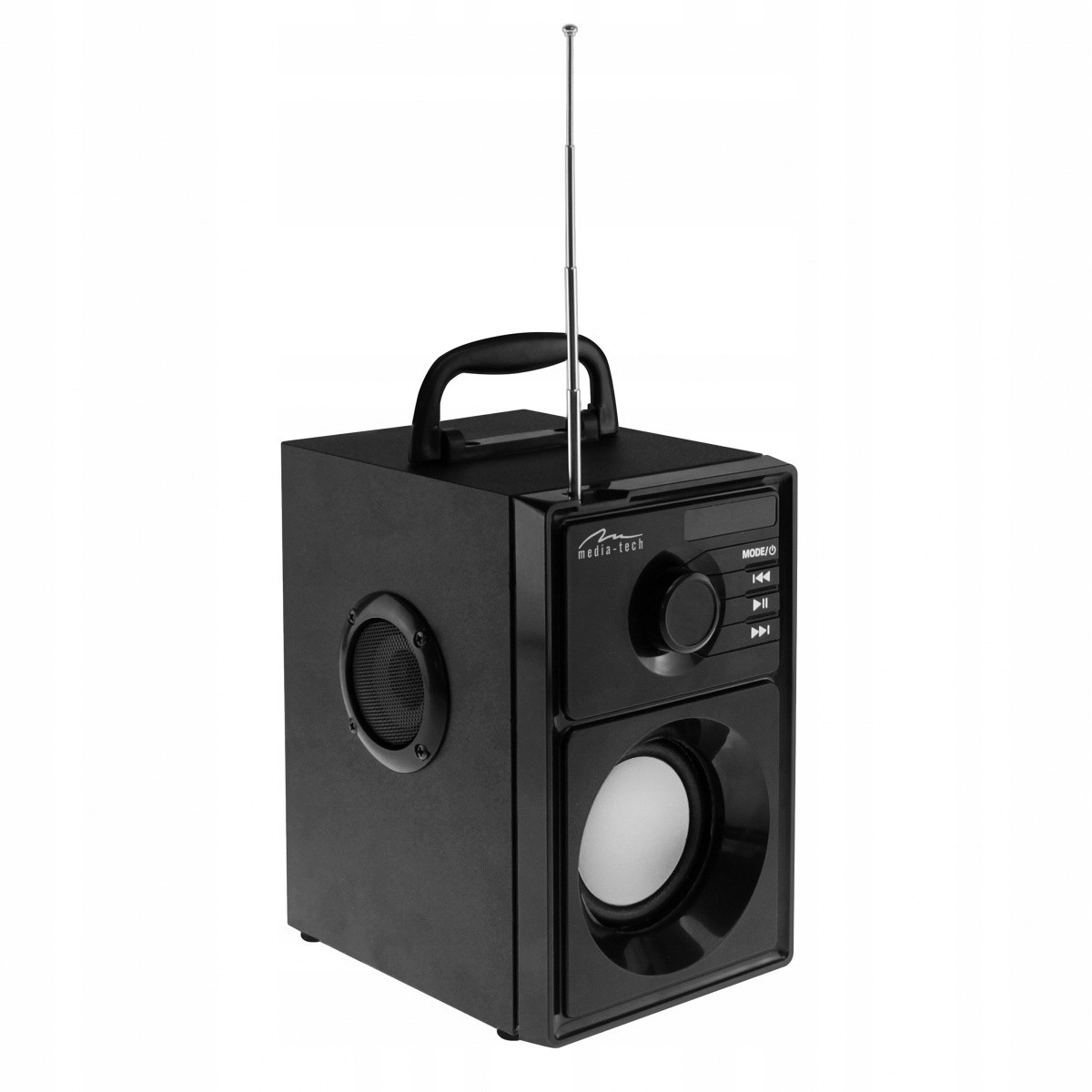 Detail předního panelu reproduktoru Media-Tech BOOMBOX Silver MT3179