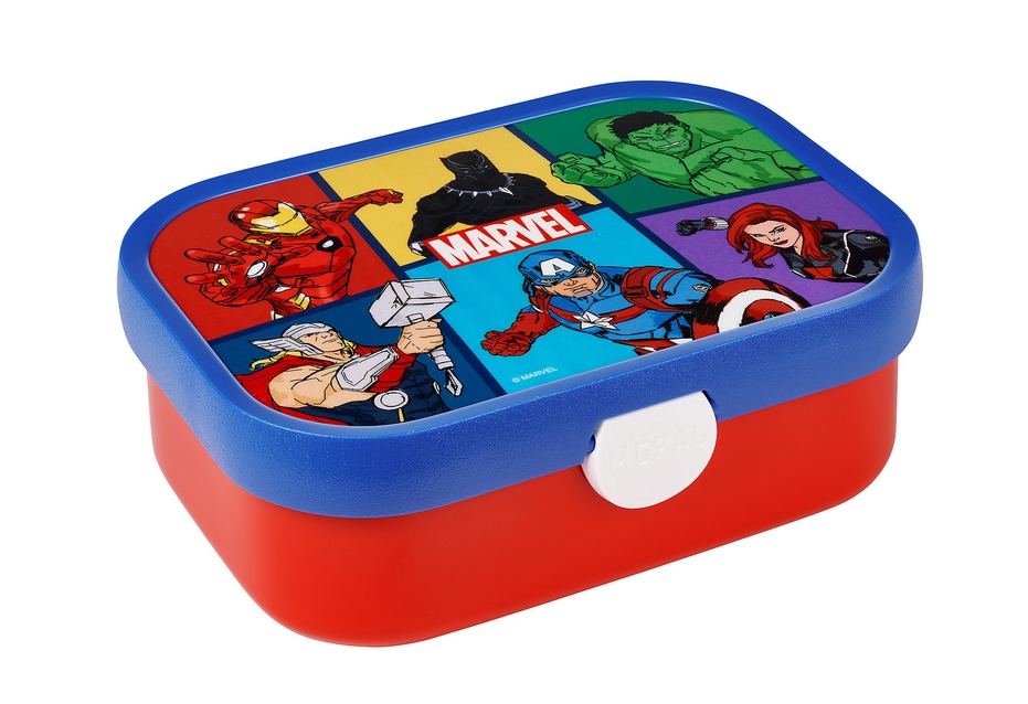 Dětský modrý svačinový box Mepal Campus s motivem Avengers