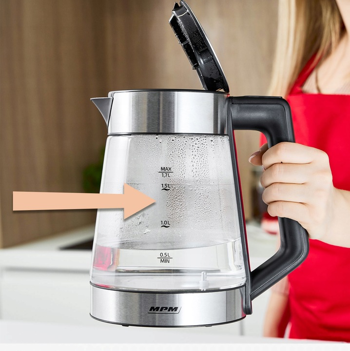 Průhledné provedení skleněné konvice MPM MCZ-116