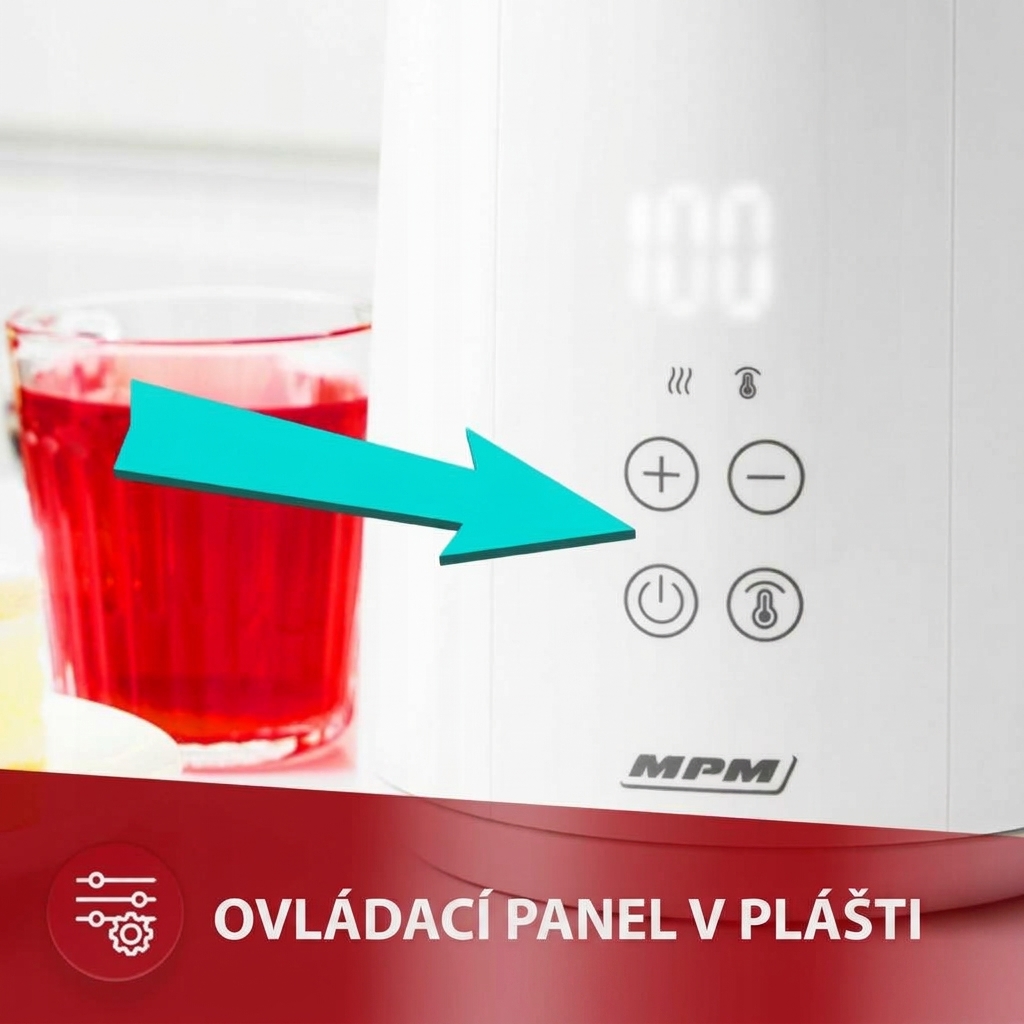 Vysoký příkon 2200 W a LED displej konvice MPM MCZ-120