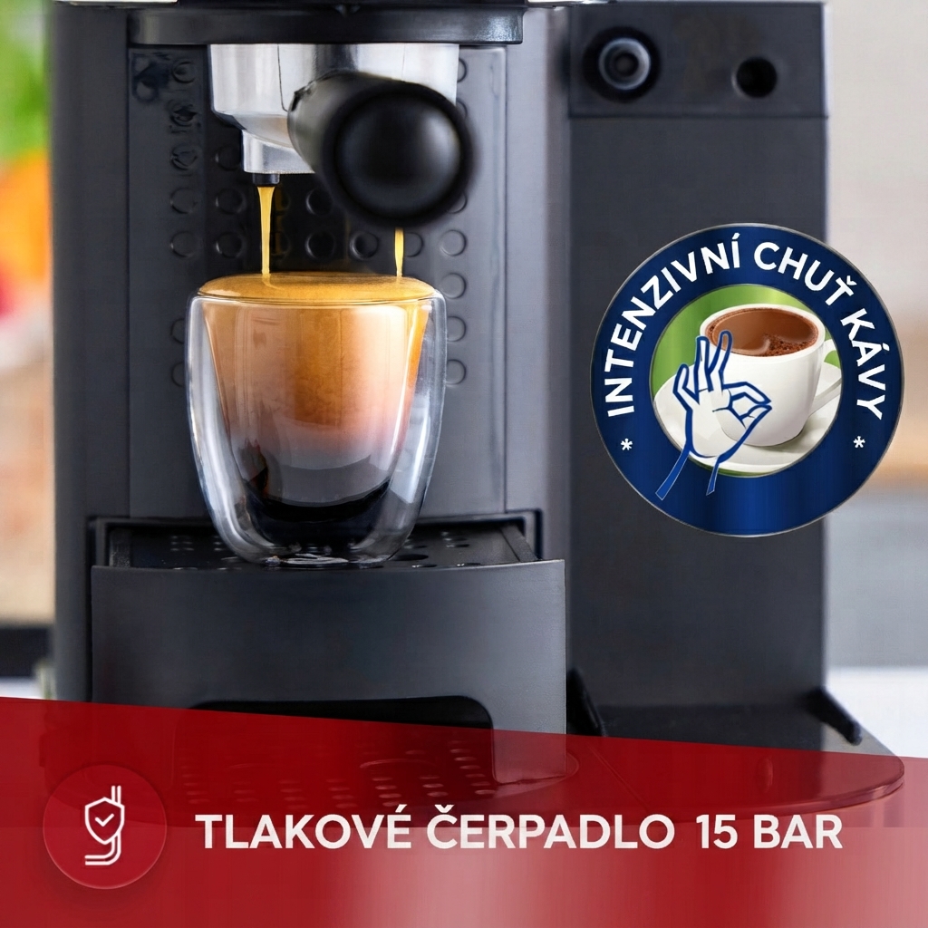 Pákový kávovar s mléčnou tryskou MPM MKW-14M v černém provedení