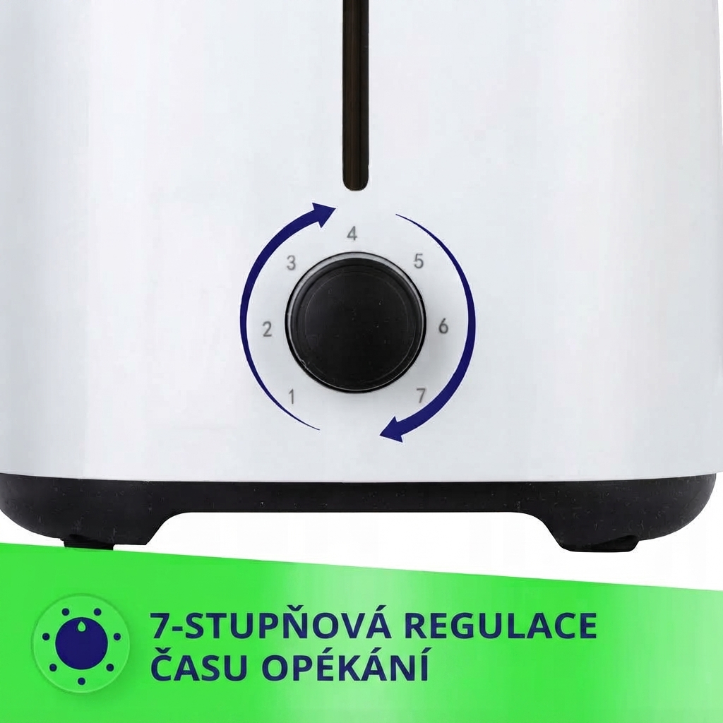 Toustovač MPM MTO-07 bílý - detail ovládacího knoflíku