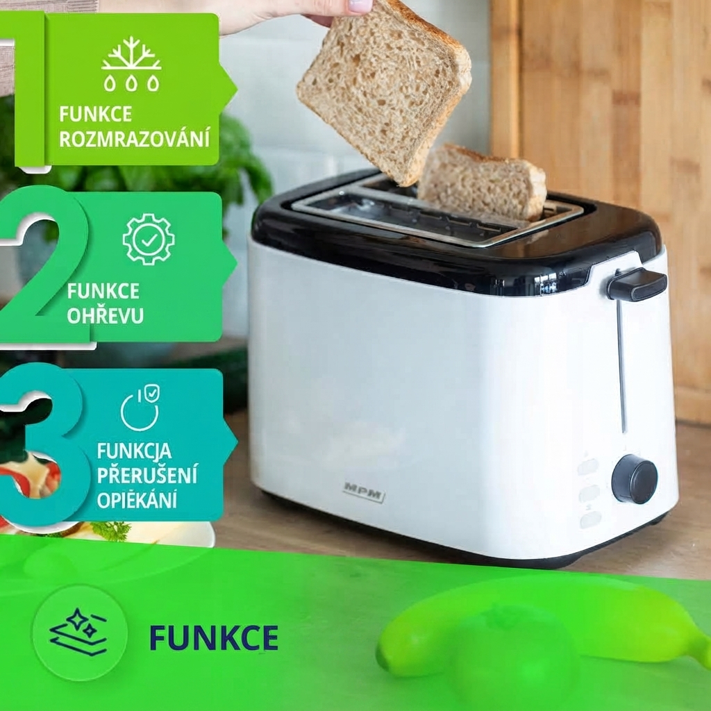 Toustovač MPM MTO-07 bílý - funkce