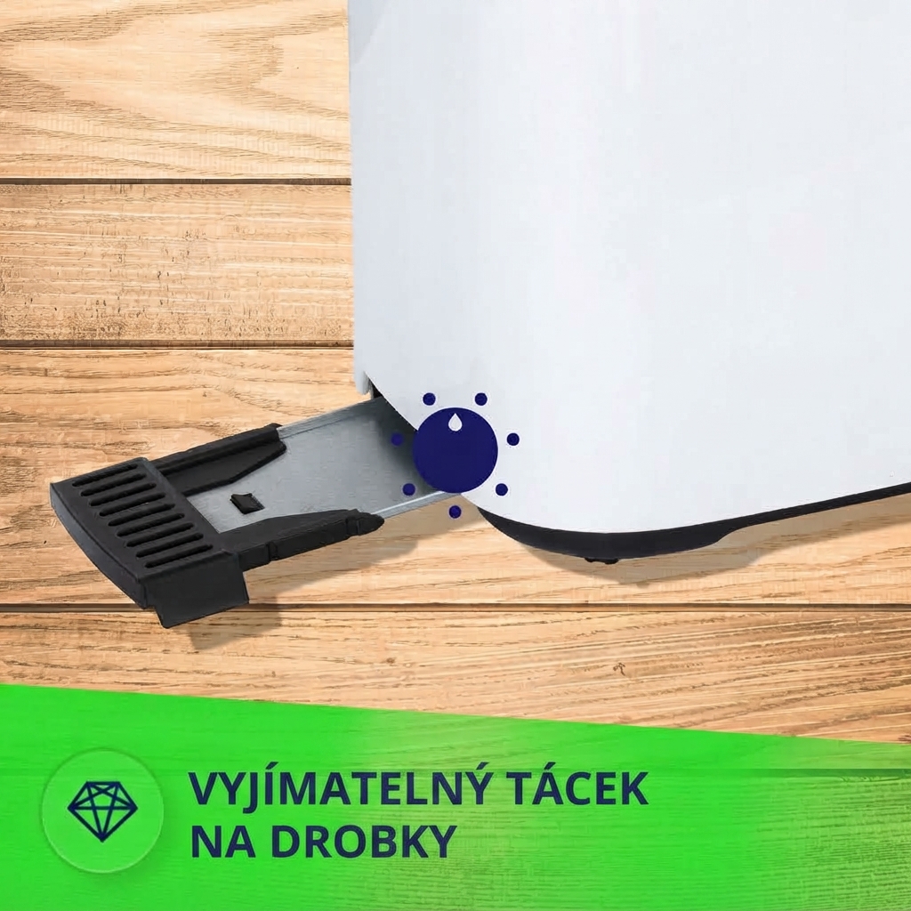 Toustovač MPM MTO-07 bílý - tácek na drobky