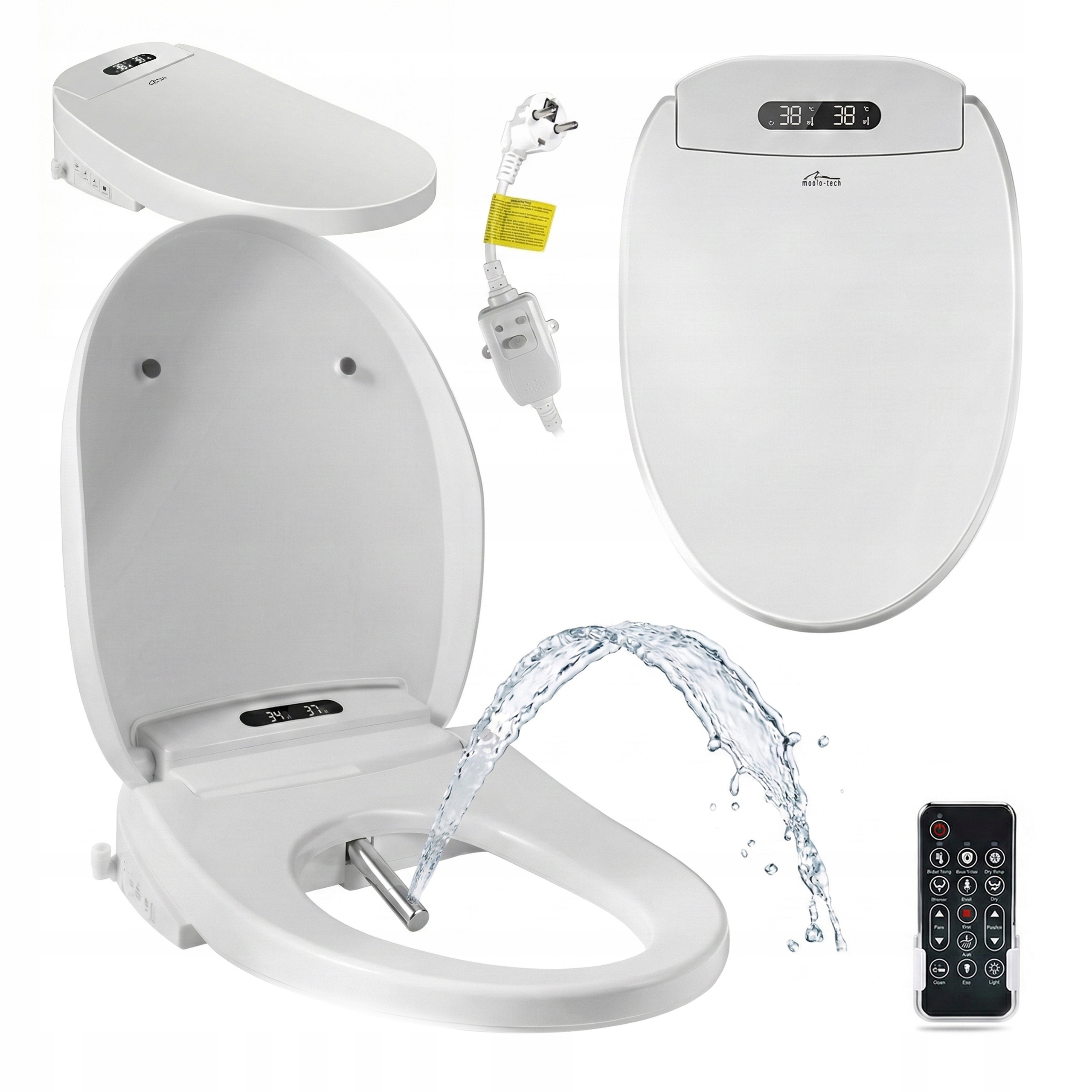 Inteligentní mycí deska sesesová Smart Toilet Seat Media-Tech MT5705 s bidetem a podsvícením