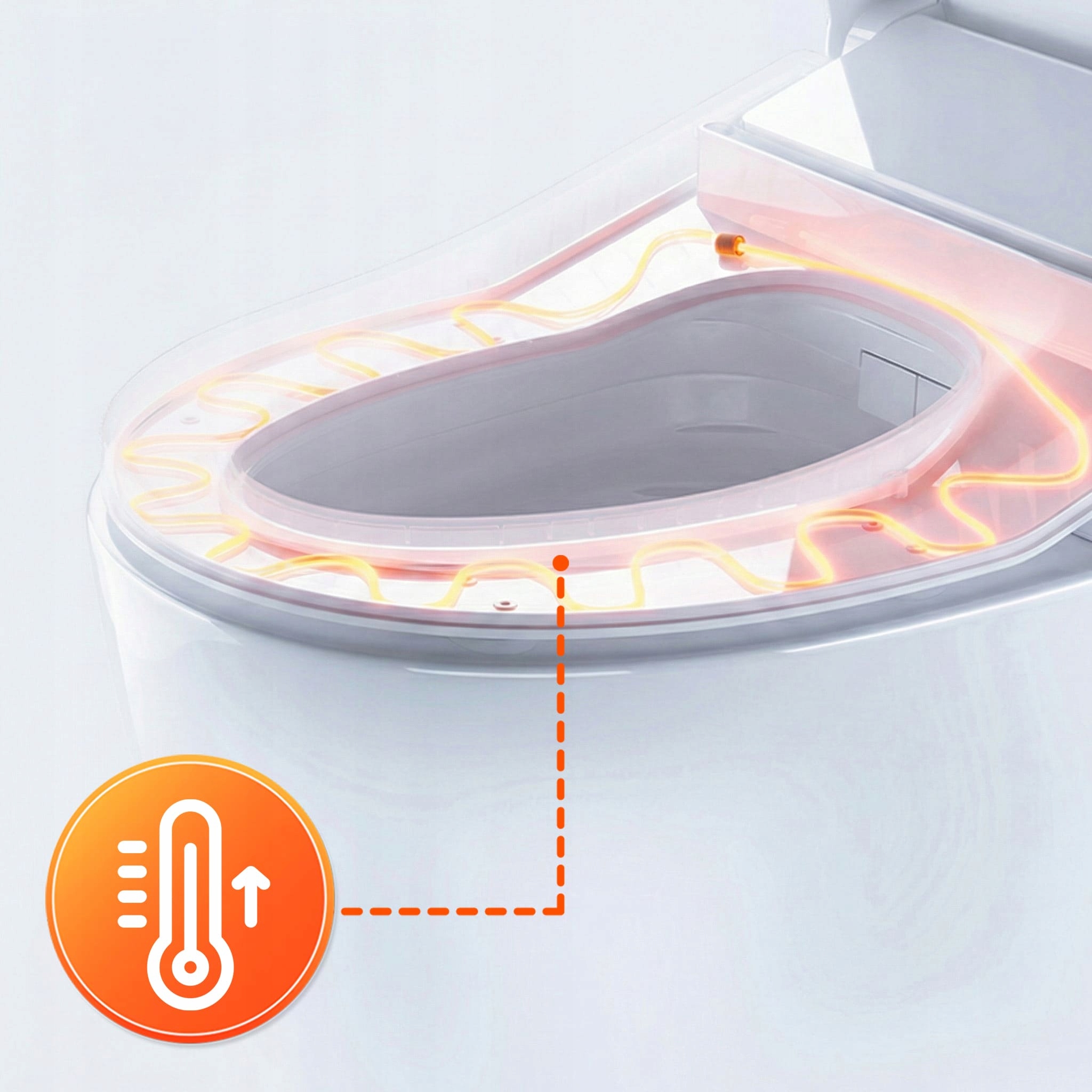 Ilustrace rozměrů a tvaru typu U pro Smart Toilet Seat Media-Tech MT5705