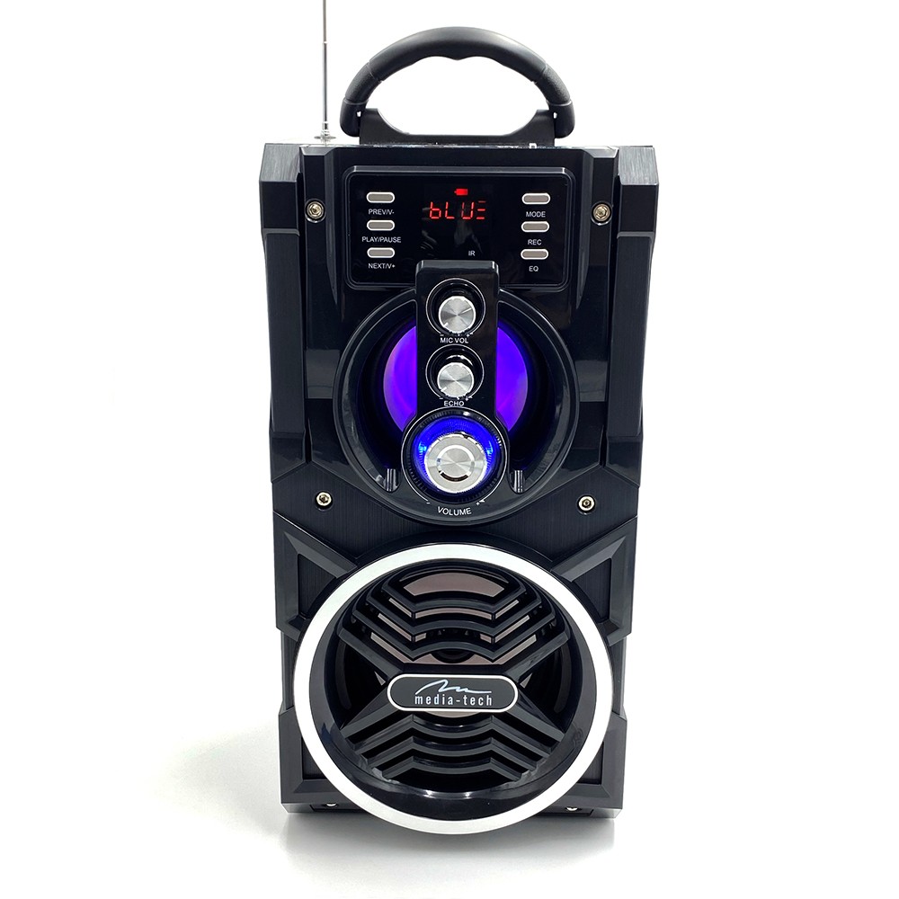Detail dřevěné konstrukce a reproduktorů Media-Tech MT3150