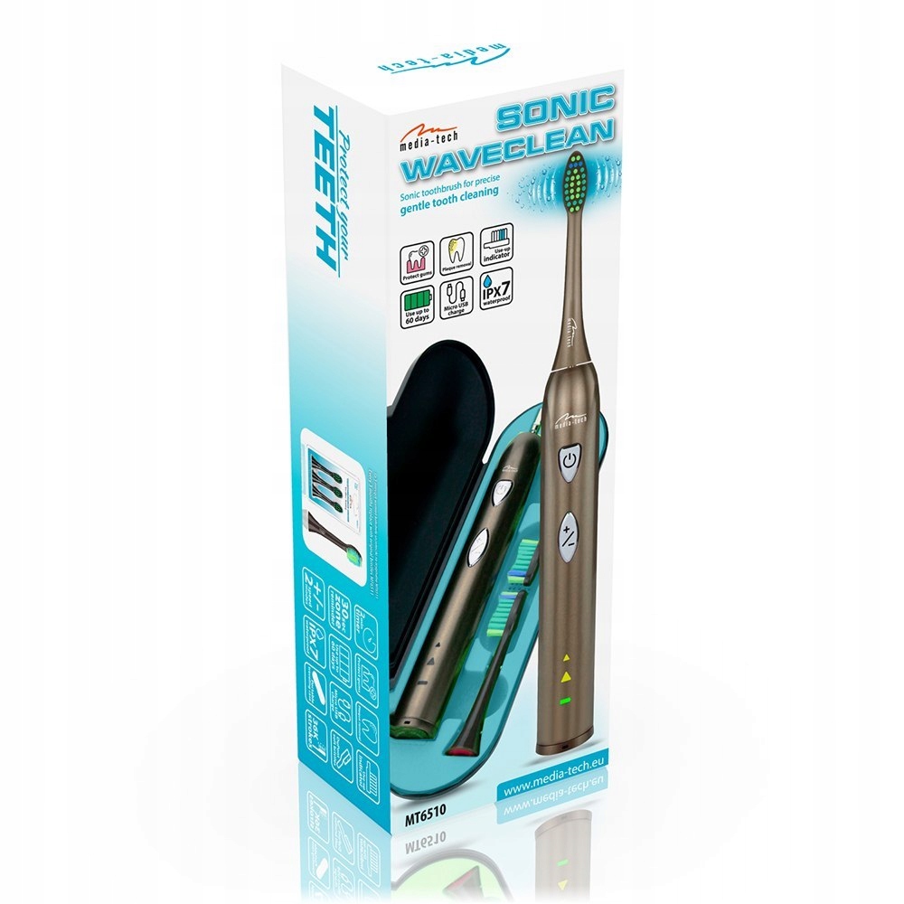 SONIC WAVECLEAN - Sonický kartáček, 36K vibrací/minuta, 2 rychlosti Značka Media-tech