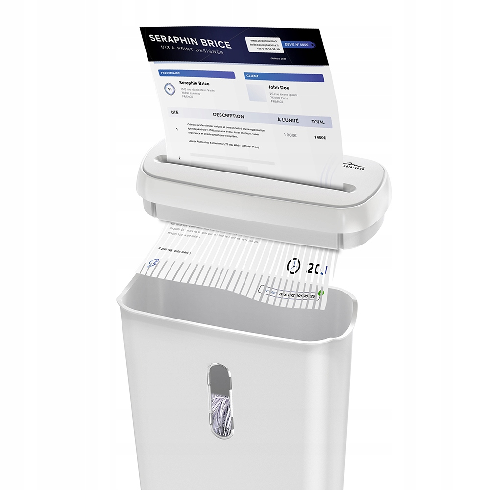Detailní pohled na niszczarku dokumentů Media-Tech White Shredder MT223
