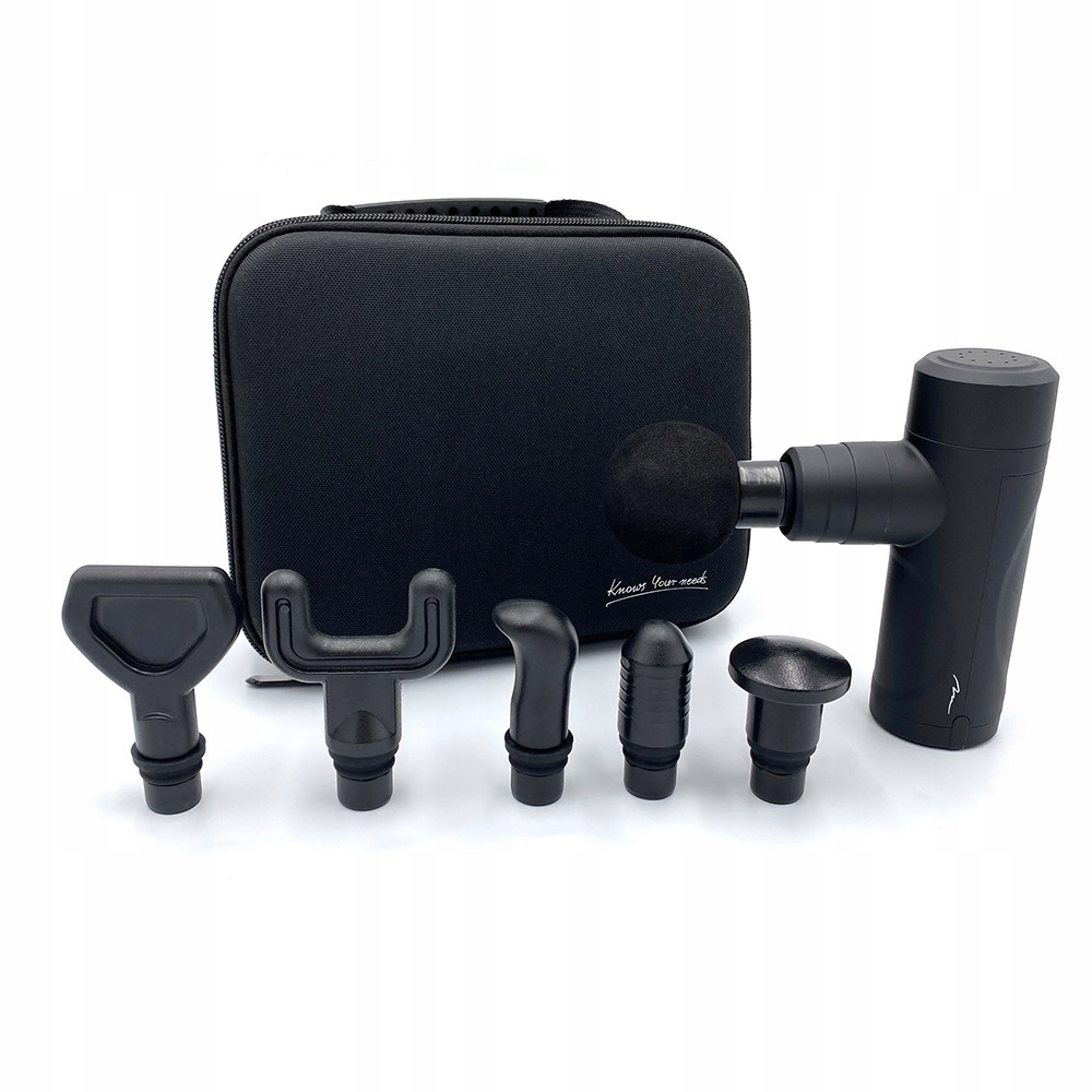 Masážní pistole Media-Tech Portable Gun Massager MT6526 - celkový pohled s pouzdrem