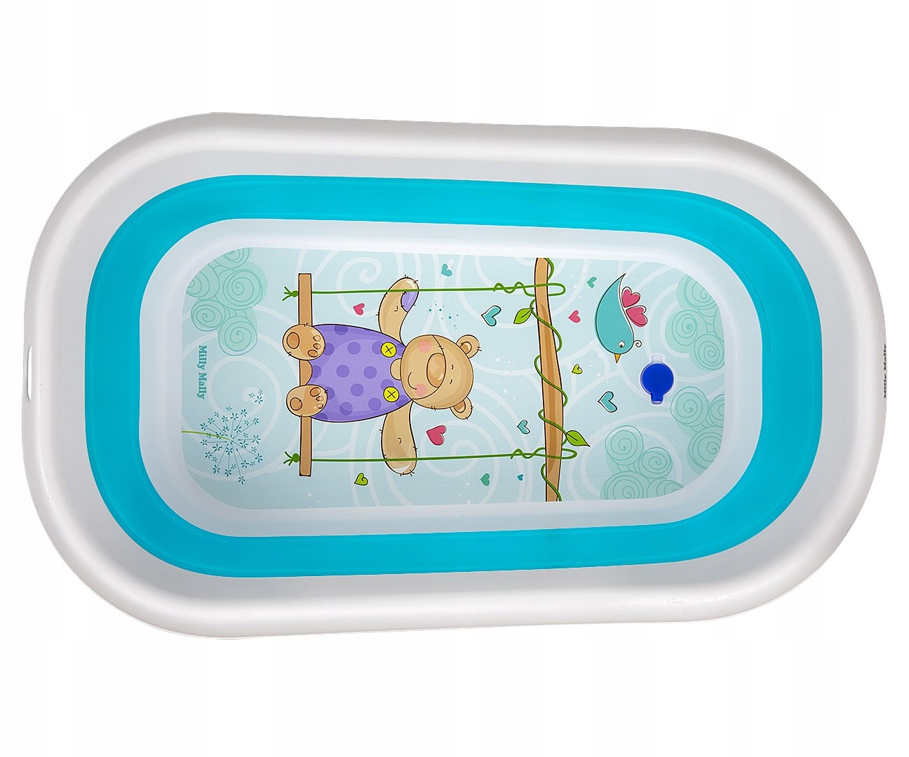 Ergonomický tvar a modrý design vaničky Milly Mally Aqua