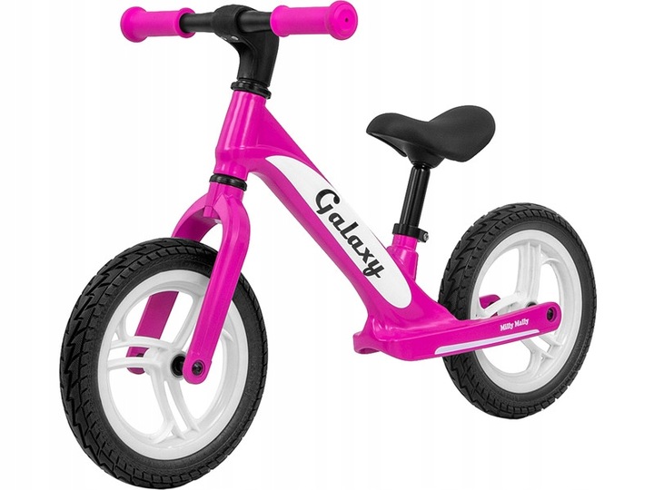 Růžové dětské odrážedlo Milly Mally Galaxy 3398 12 palců