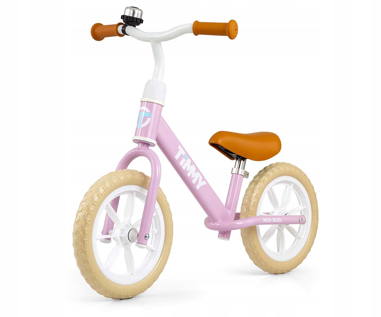 Růžové dětské balanční odrážedlo Milly Mally Timmy Pink 12 palců
