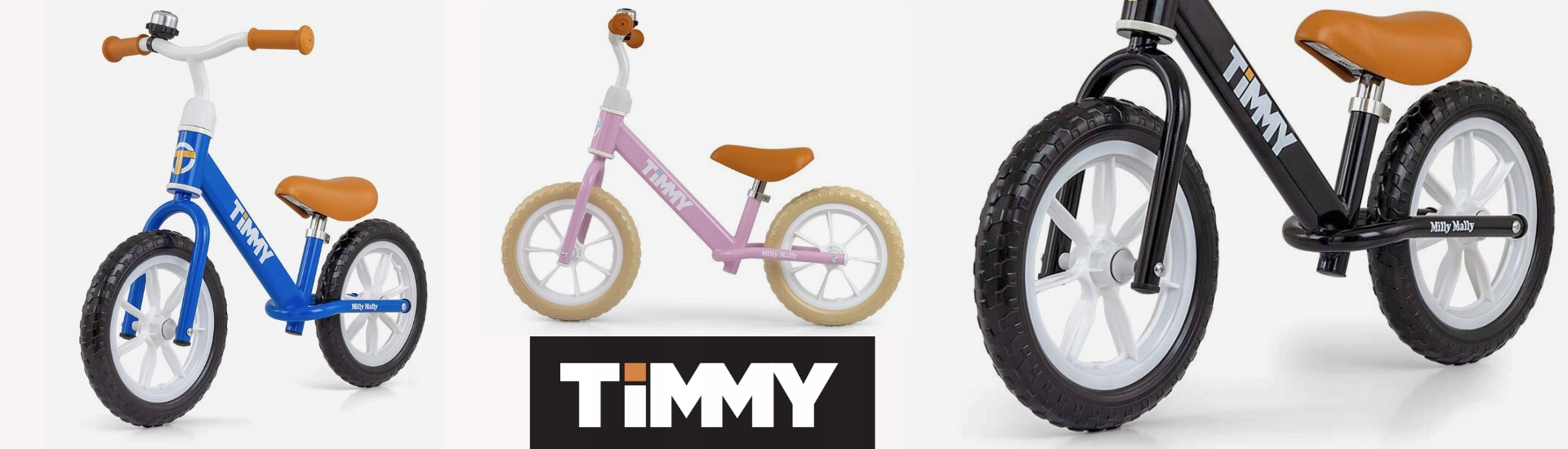 Modré dětské odrážedlo Milly Mally Timmy Navy s 12 palcovými koly