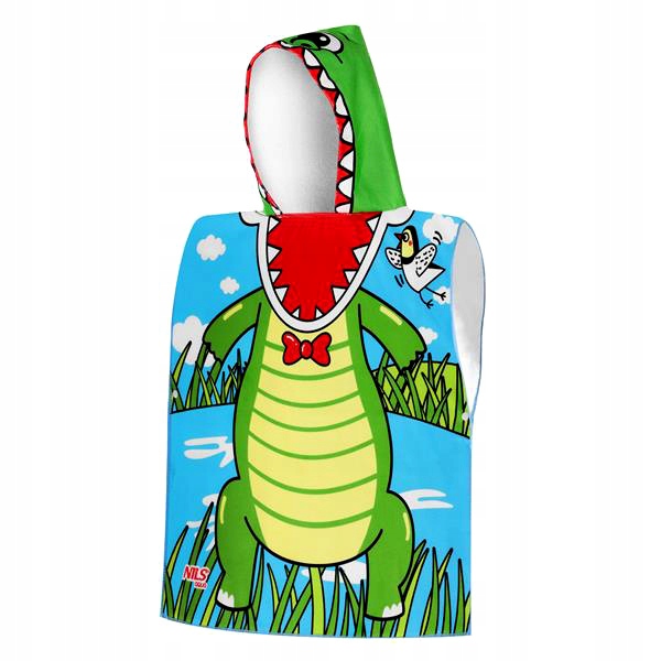 NILS NAR20 RUČNÍK PONČO CROCODILE Kryt S Kapucí pro děti do bazenu EAN GTIN 5908261680250 NILS NAR20