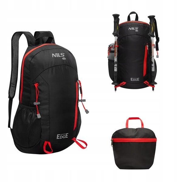 NILS NC1724 Batoh Edge černý 22L - turistický batoh do hor, pohled zepředu