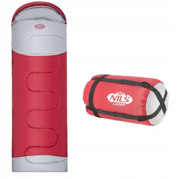 NILS NC2008 spací pytel vínově šedý vel. L – detailní zpracování a kapuce se stahováním