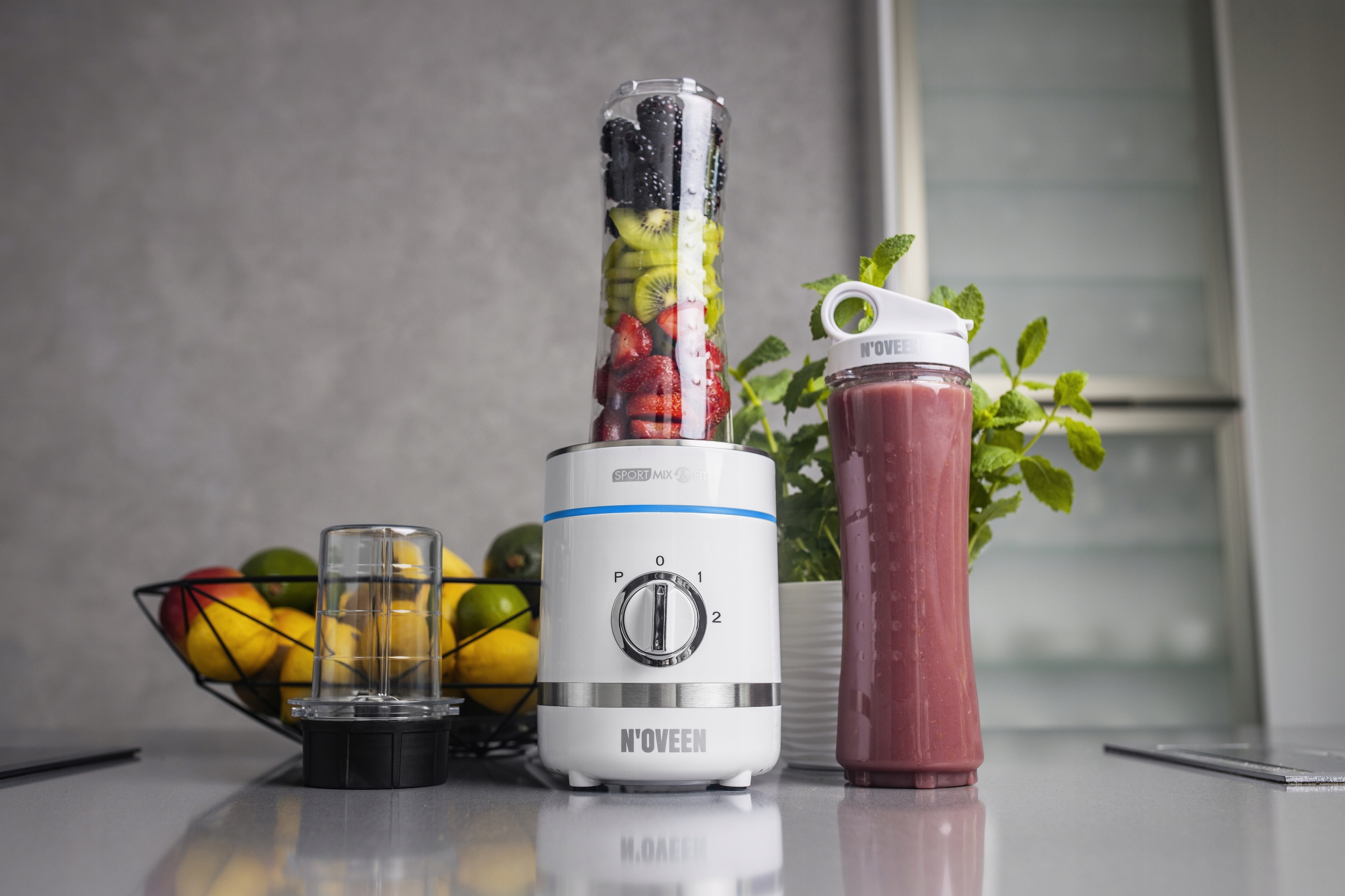 Smoothie mixér N'OVEEN SB1100 Sport Mix and Fit bílý