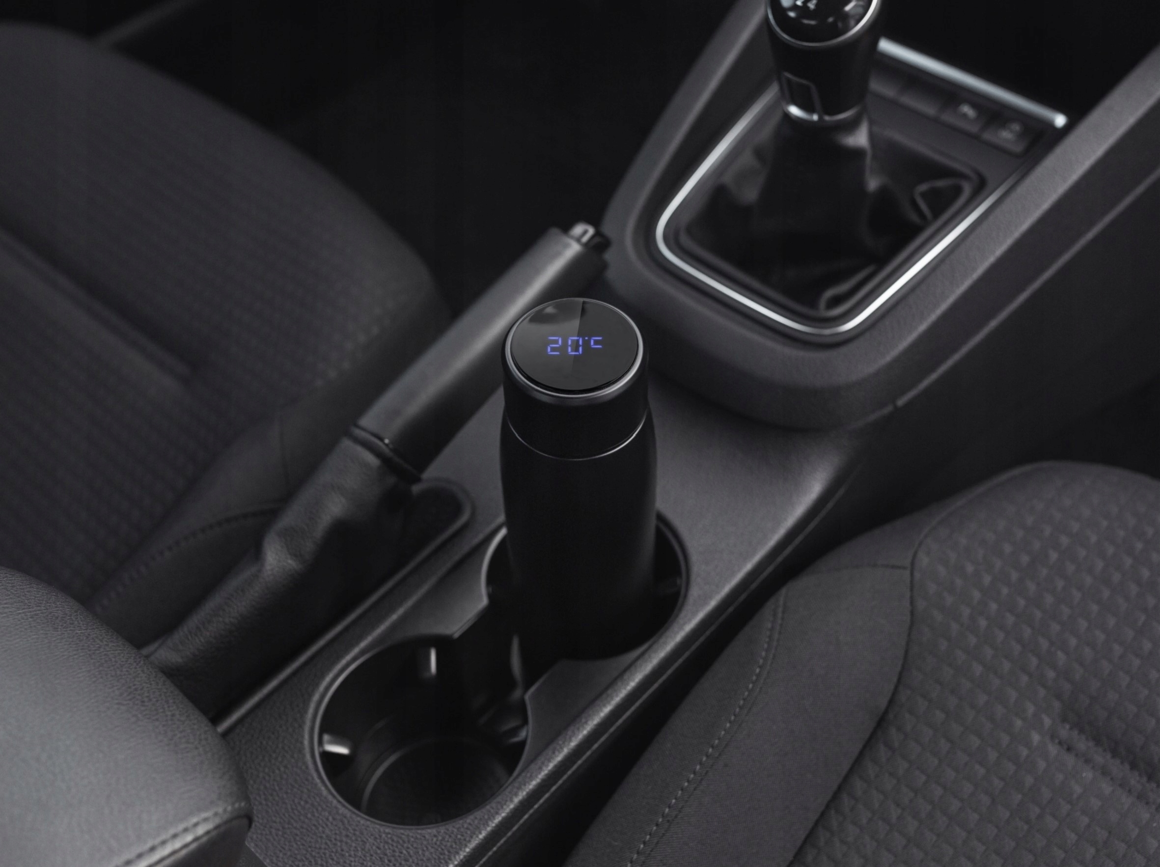 N'oveen termoláhev s LED displejem TB2210 Black Mat 380 ml – celkový pohled na láhev