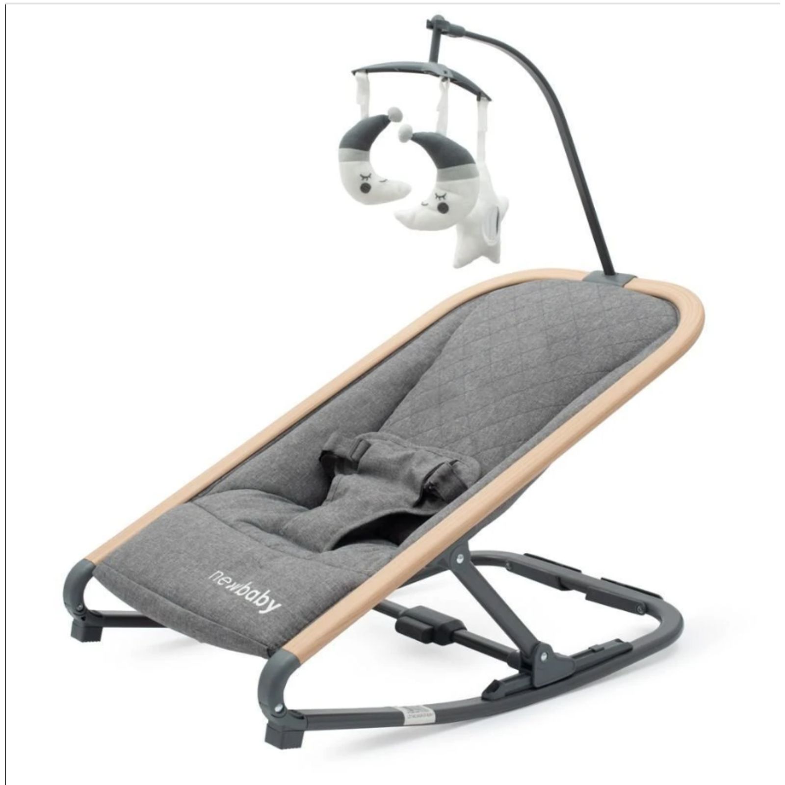 Dětské polohovací a houpací lehátko New Baby Snuggle v šedé barvě