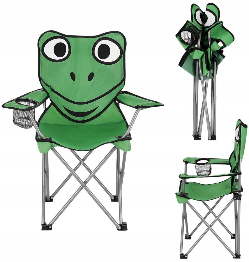 Detail opěrky s motivem žabky - Dětská židlička NILS Camp NC3007 FROG