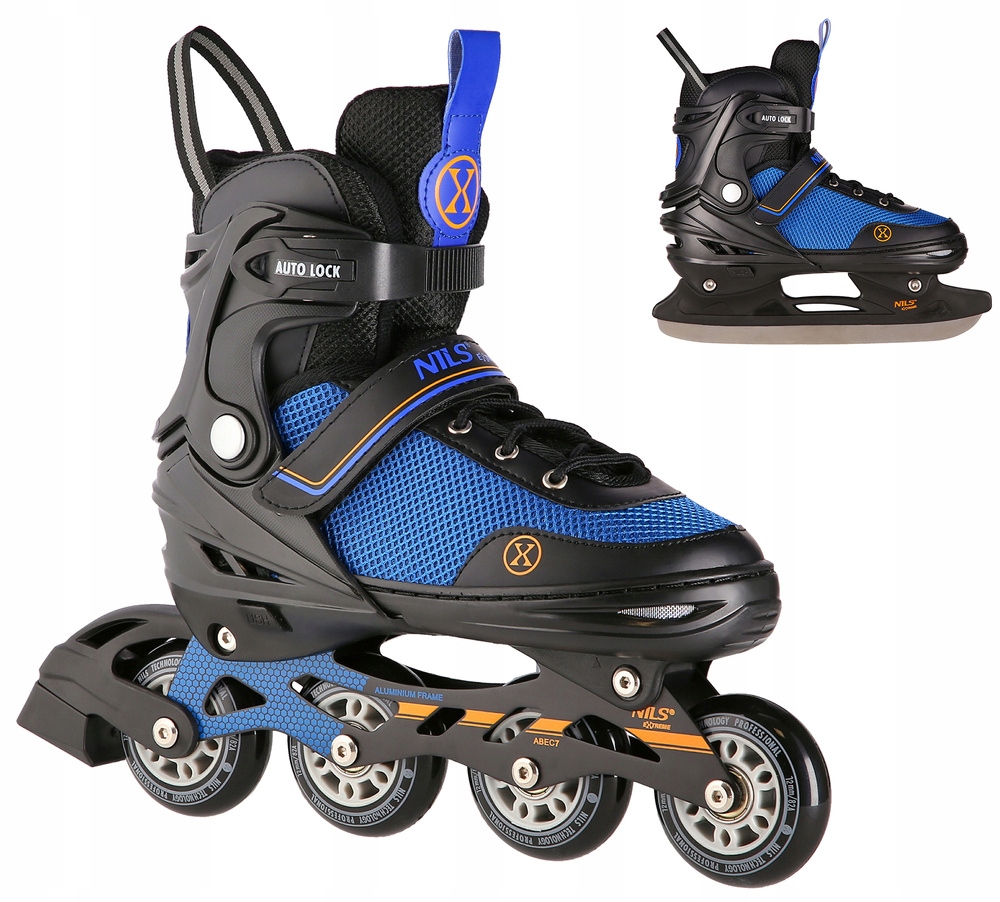 Brusle 2v1 Nils Extreme nastavitelné 39-43 PU 82A ABEC-7 - celkový pohled na model