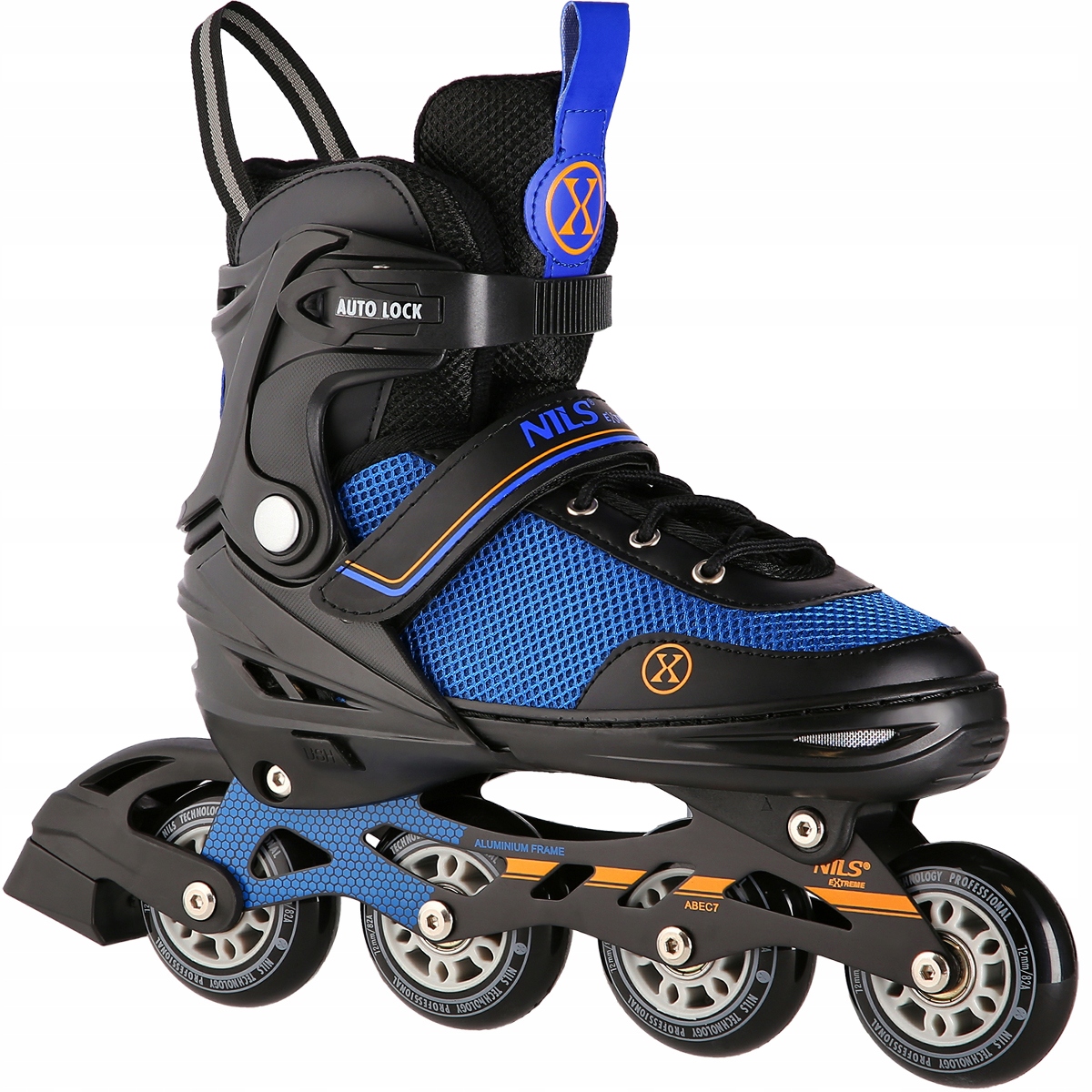 Brusle 2v1 Nils Extreme nastavitelné 39-43 PU 82A ABEC-7 - detailní pohled na brusle