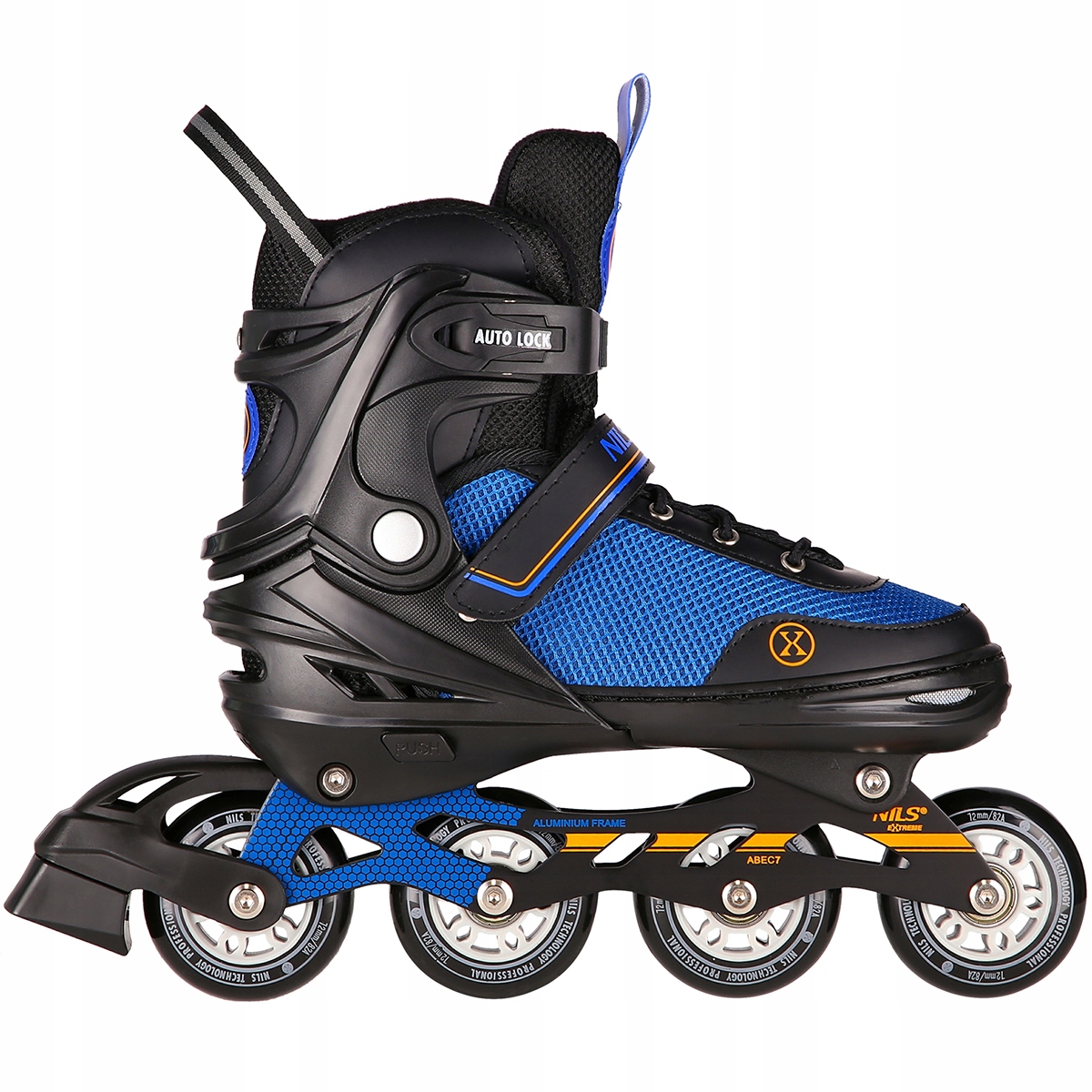Brusle 2v1 Nils Extreme nastavitelné 39-43 PU 82A ABEC-7 - maximální délka vložky 29 cm
