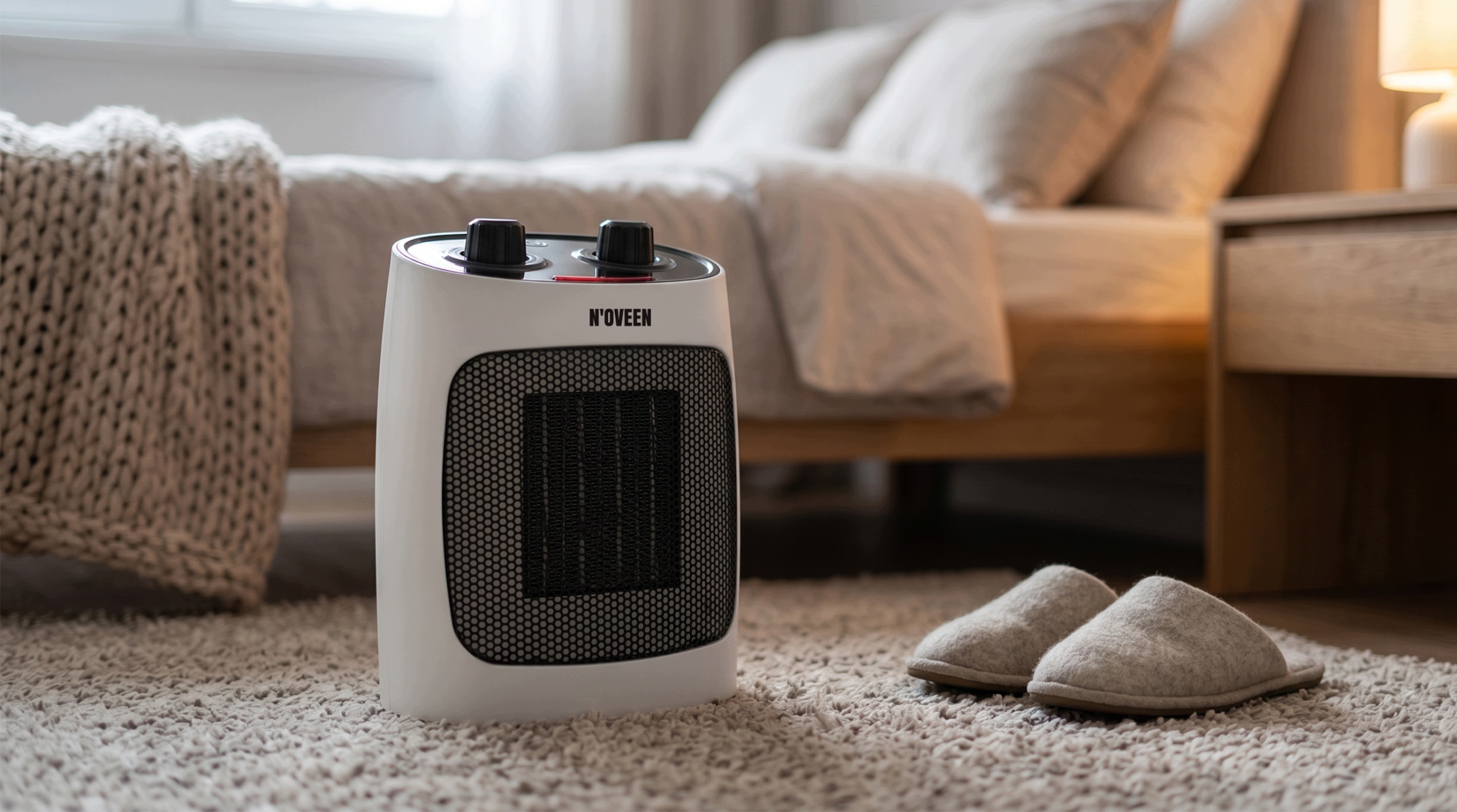 Keramický termoventilátor N'oveen PTC07 v moderním bílém provedení