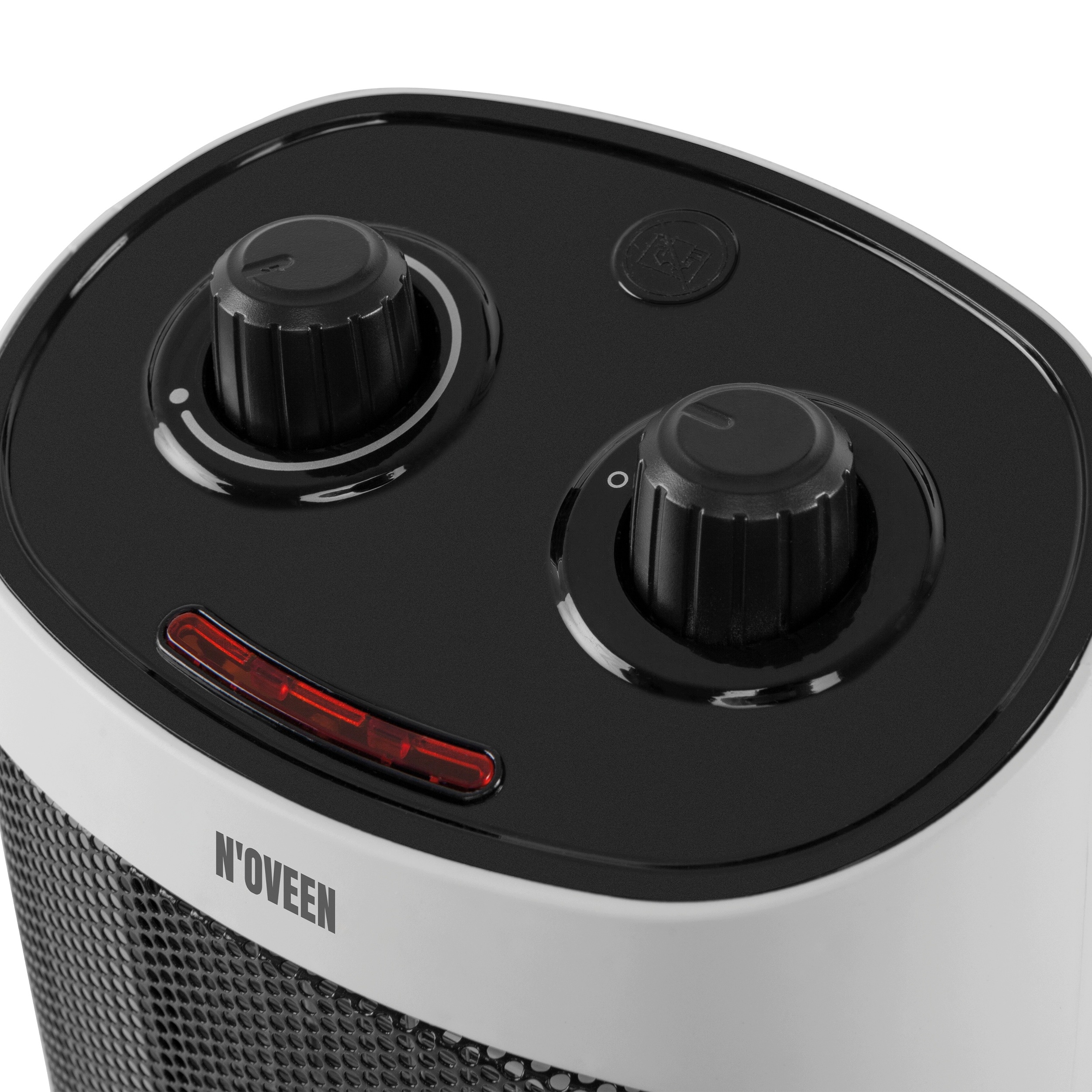 Detailní pohled na ovládání termoventilátoru N'oveen PTC07
