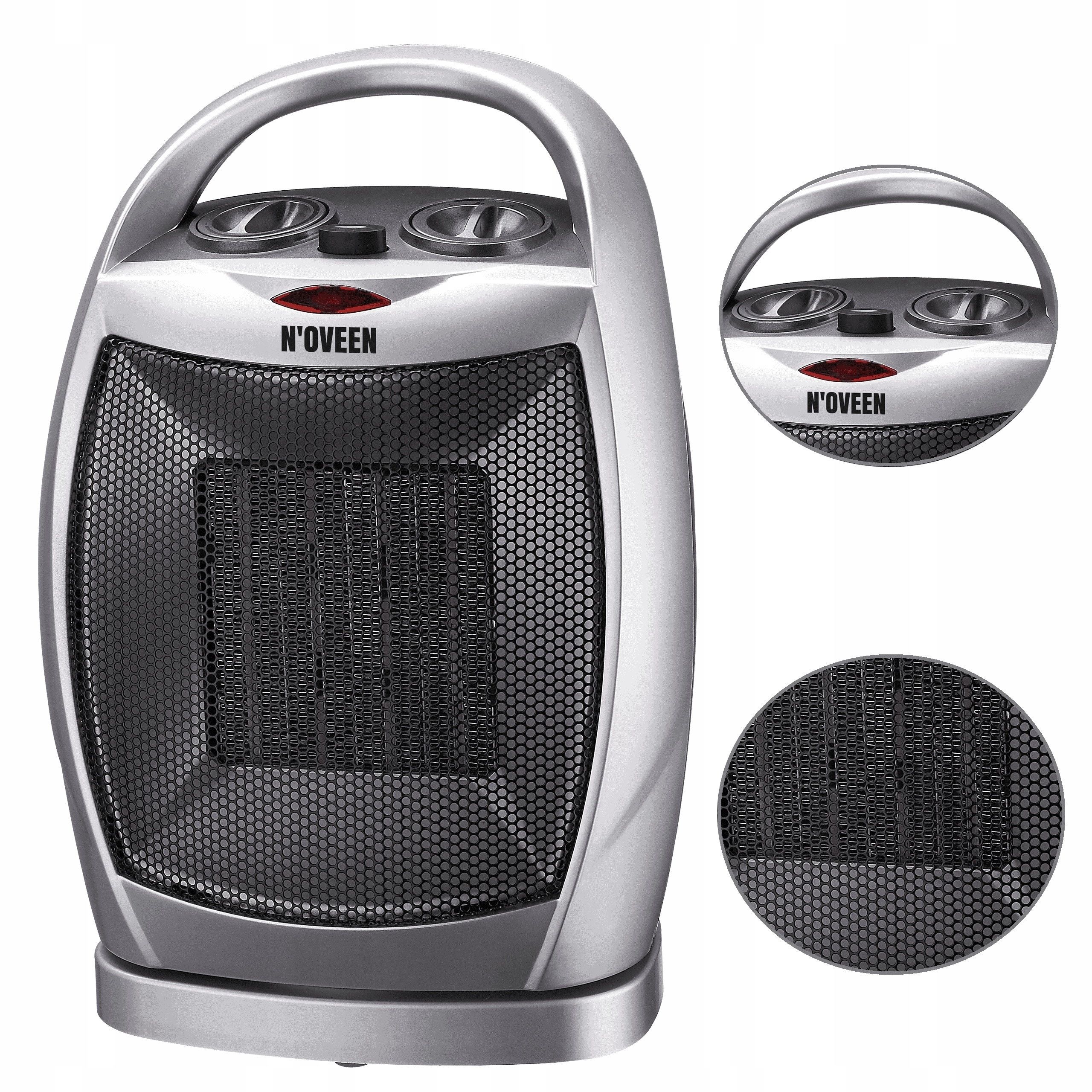 Keramický termoventilátor N'oveen PTC09 1500W s oscilací v celkovém pohledu