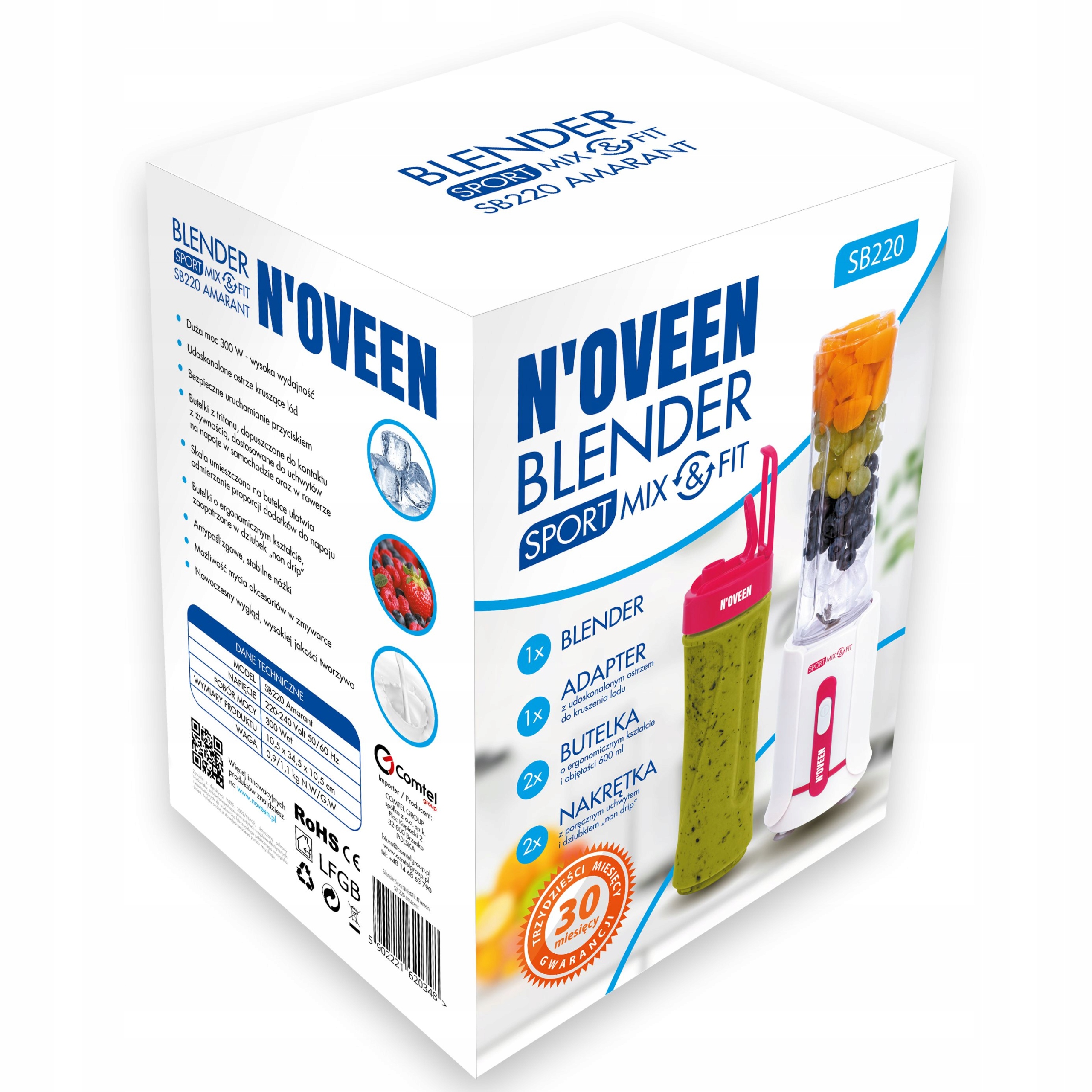 Sportovní mixér N'oveen SB220 - detail barevného provedení